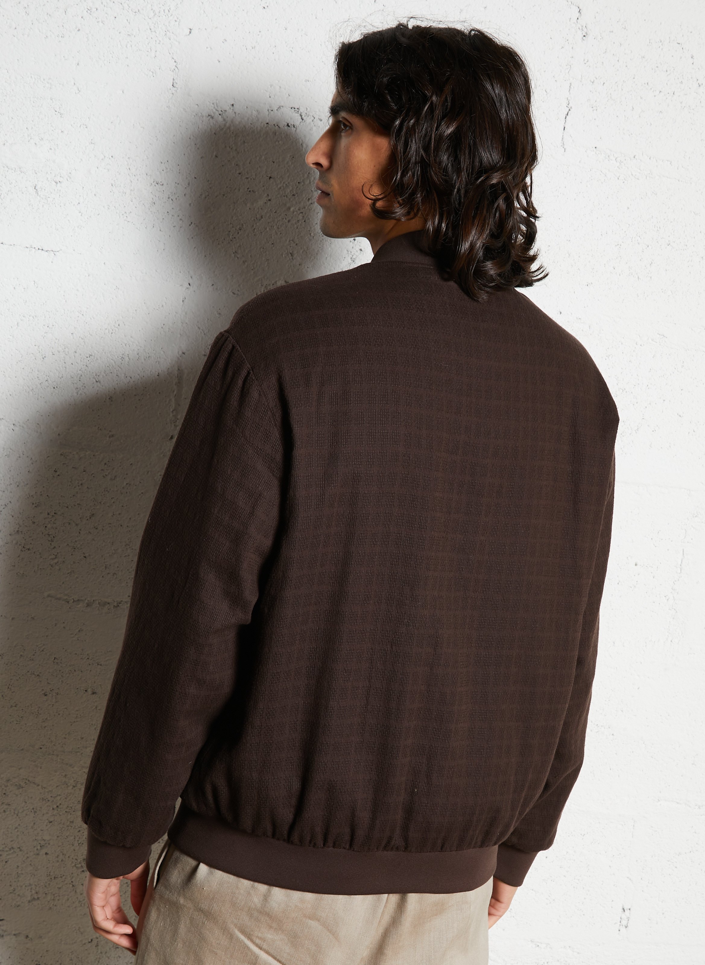 Blouson col rond en coton mélangé IKKS Marron