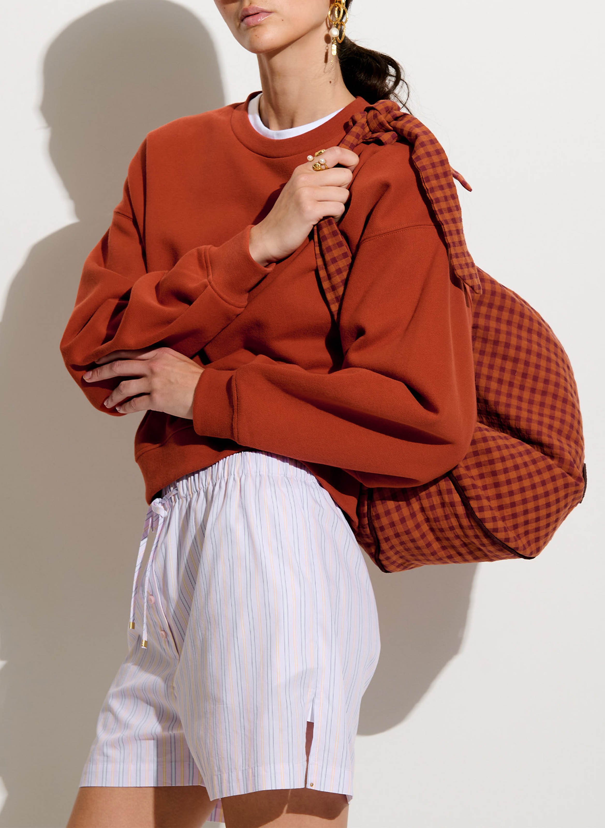 Sweat col rond en coton inea SESSUN Rouge