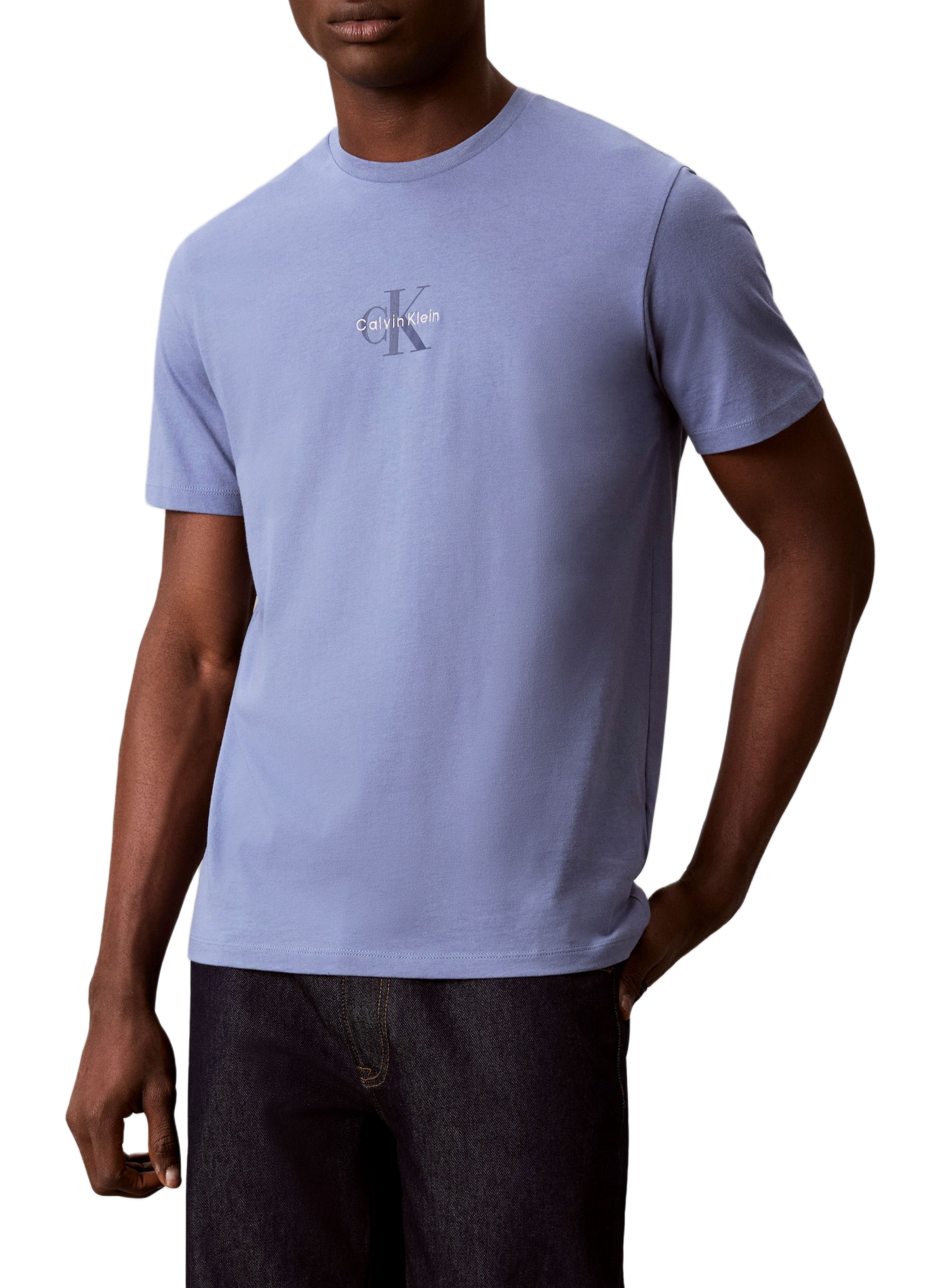 Biker-style cotton t-shirt CALVIN KLEIN Blue