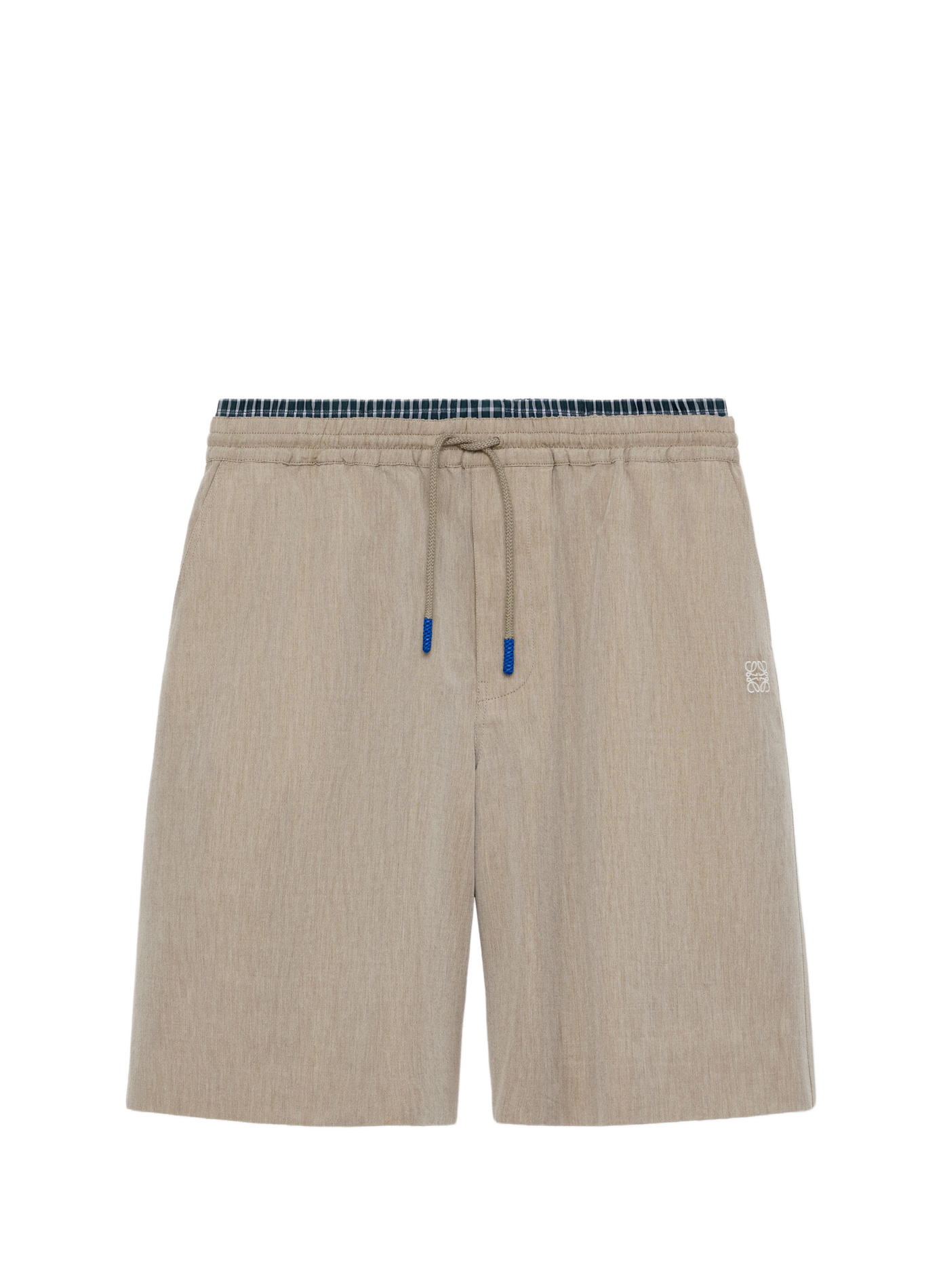 Short à coulisse en laine et coton LOEWE Beige