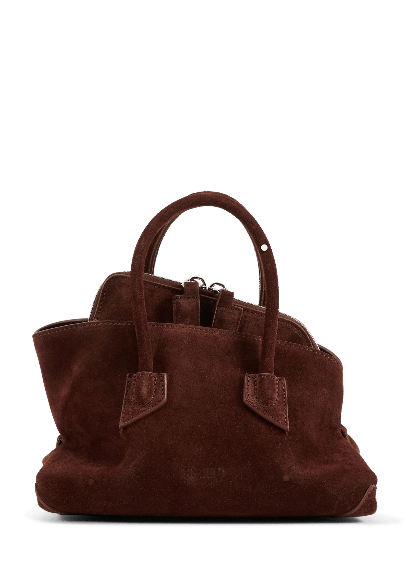 Handbag La Passegiata mini in suede leather THE ATTICO Brown