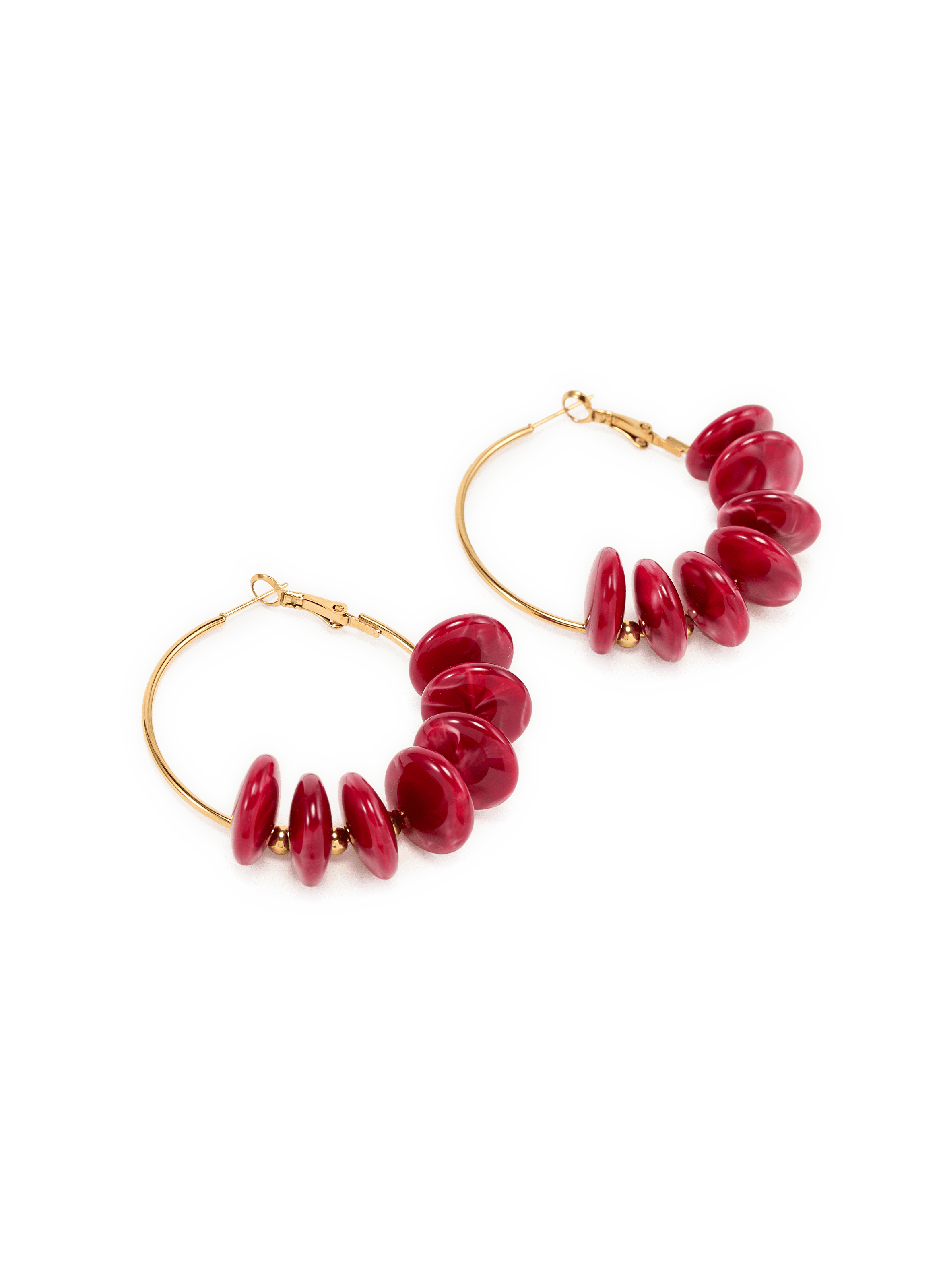 Pearl hoop earrings AU PRINTEMPS PARIS Red