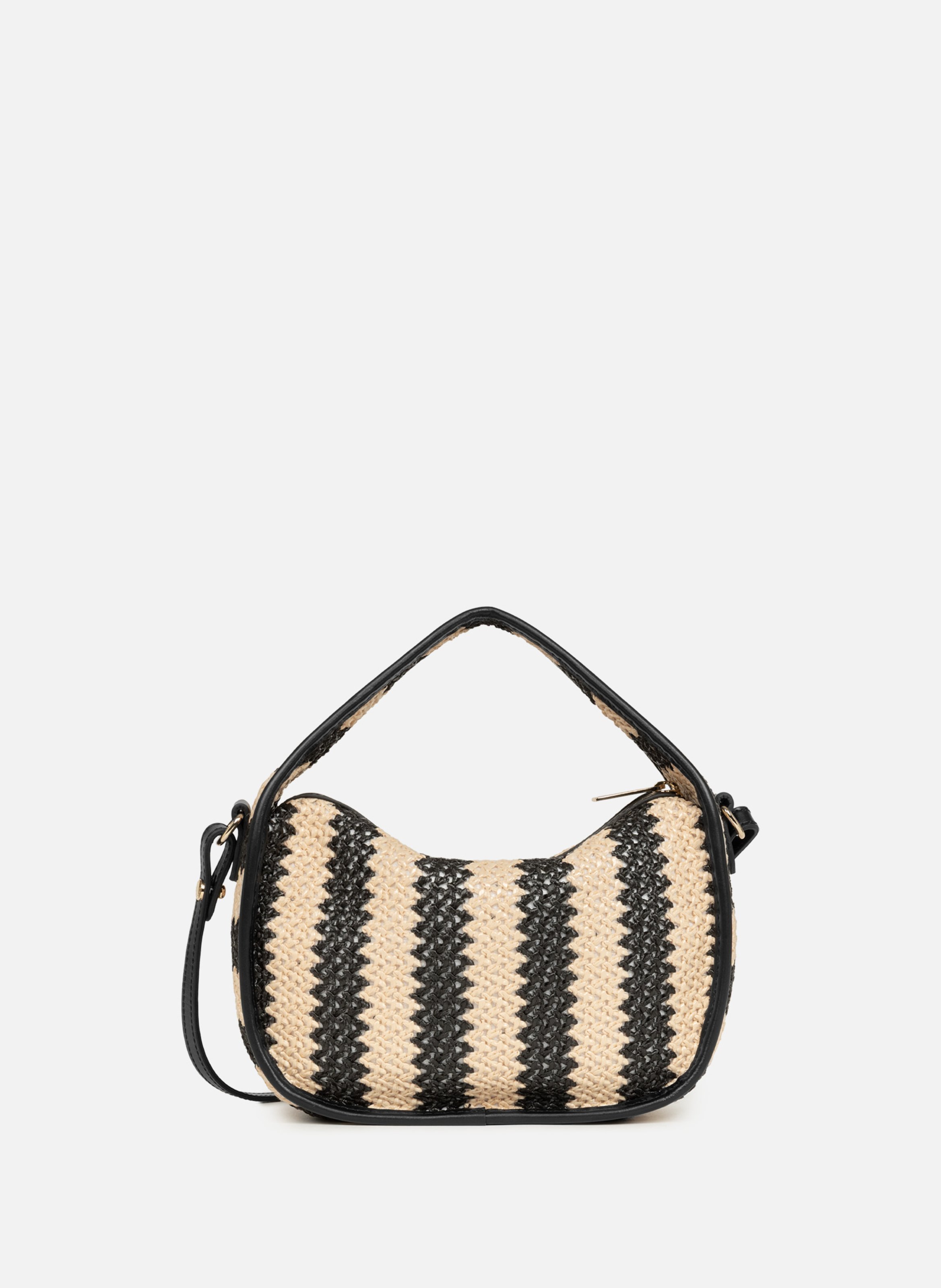Kleine schoudertas - mini rieten LANCASTER Zwart