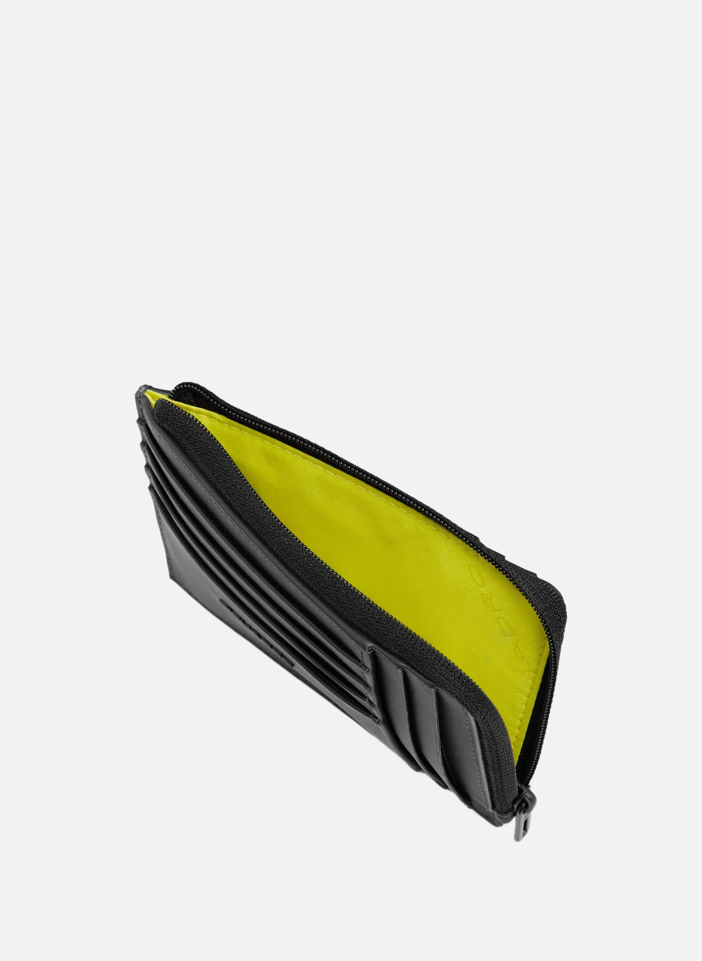 Portefeuille porte-cartes de crédit homme zippé PIQUADRO Noir