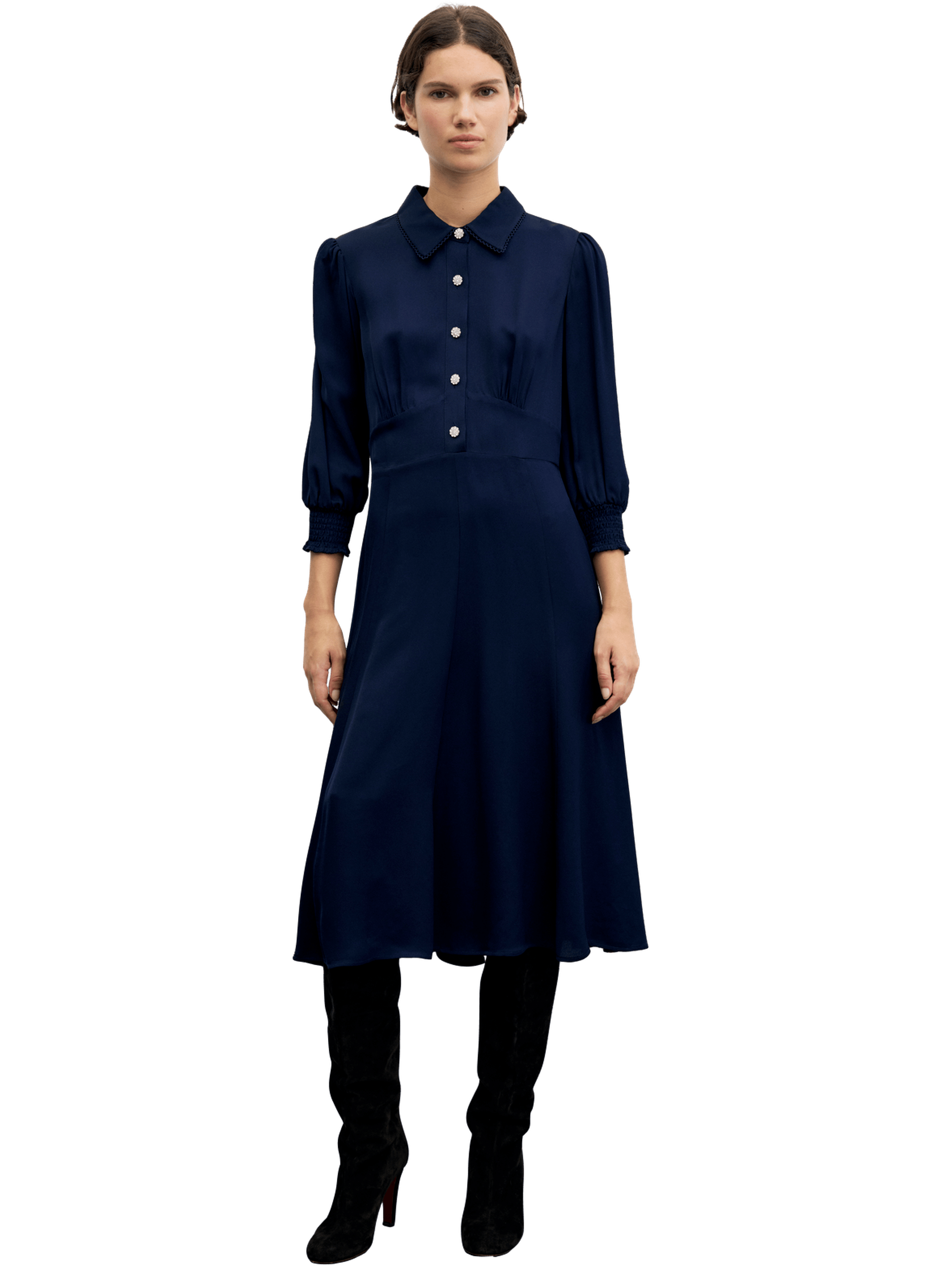 Robe cintrée à boutons en strass - ciel GERARD DAREL Bleu