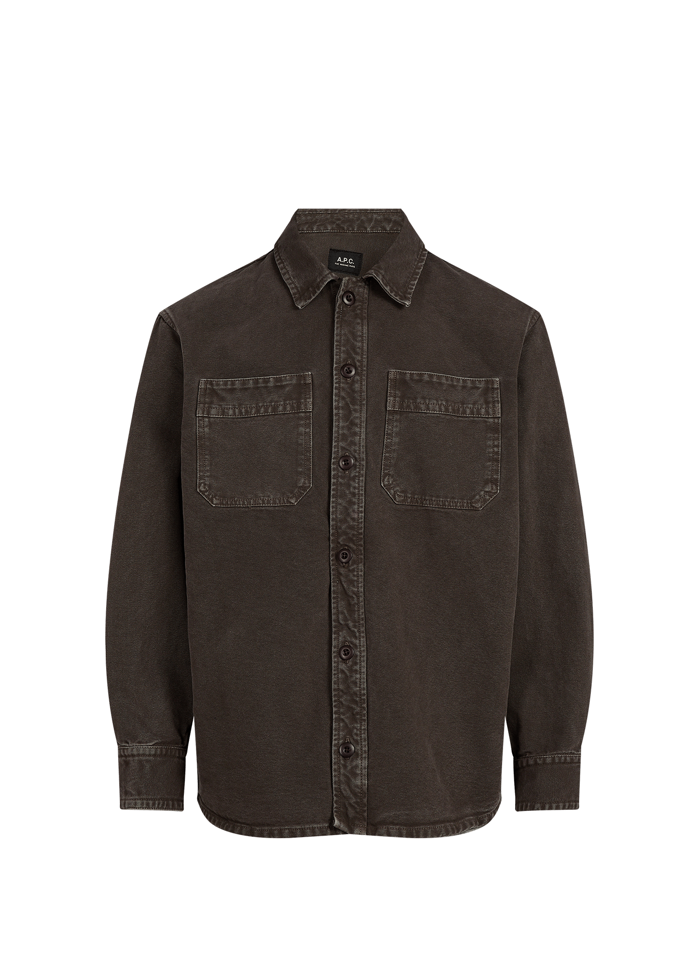Jacket with classic cotton denim collar A.P.C. Brown