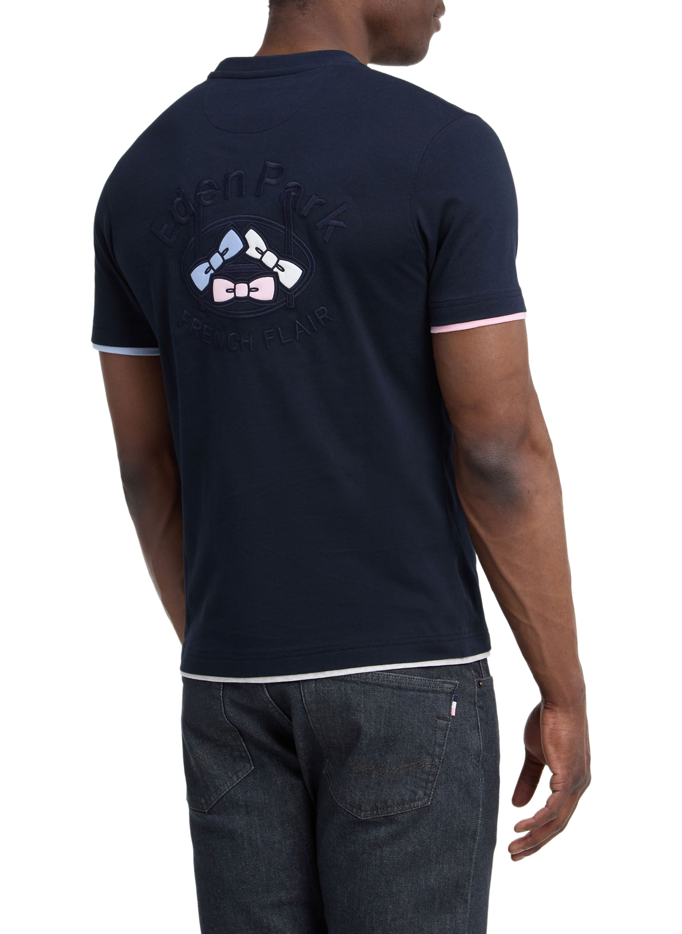 Tee-shirt col rond en coton EDEN PARK Blue