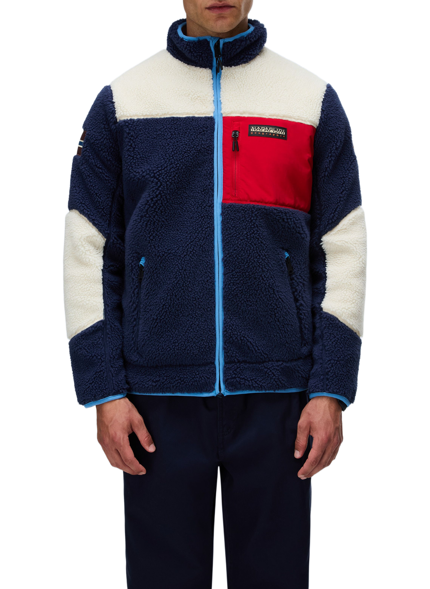 Gerade geschnittene Sherpa-Fleecejacke mit Stehkragen NAPAPIJRI Mehrfarbig