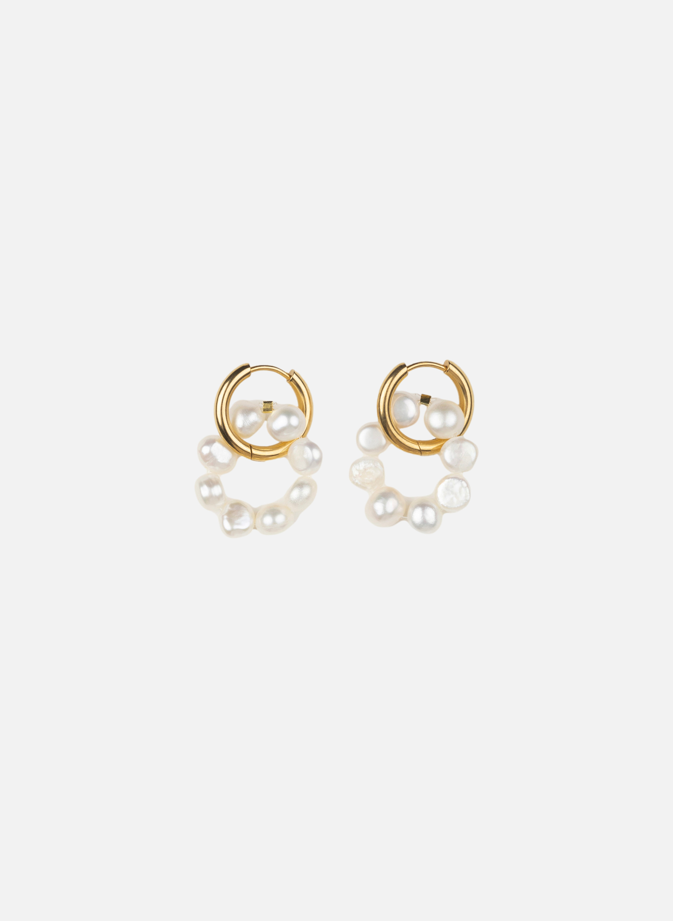 Boucles d'oreilles #00 en véritables perles d'eau douce DoréKURAGE GINZA