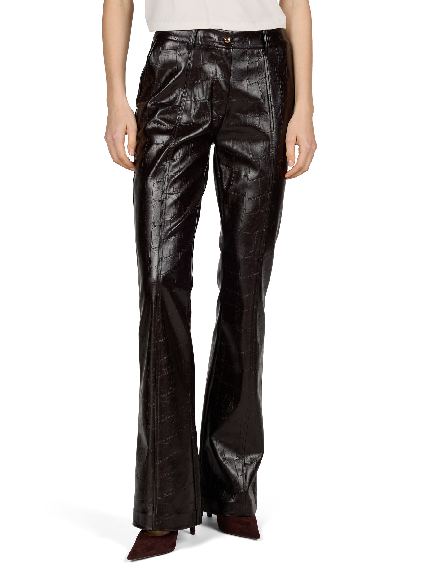Pantalon Alessandria bootcut craquelé GUESS Marron