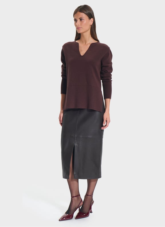 Pull chocolat ample - nalani Marron by ZAPA ZAPA Pull chocolat ample - nalani Marron