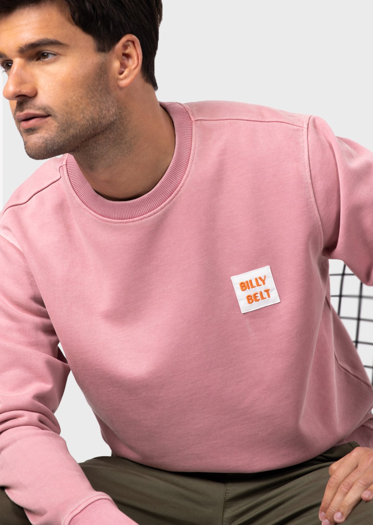 Sweatshirt vintage en coton biologique BILLYBELT Rose