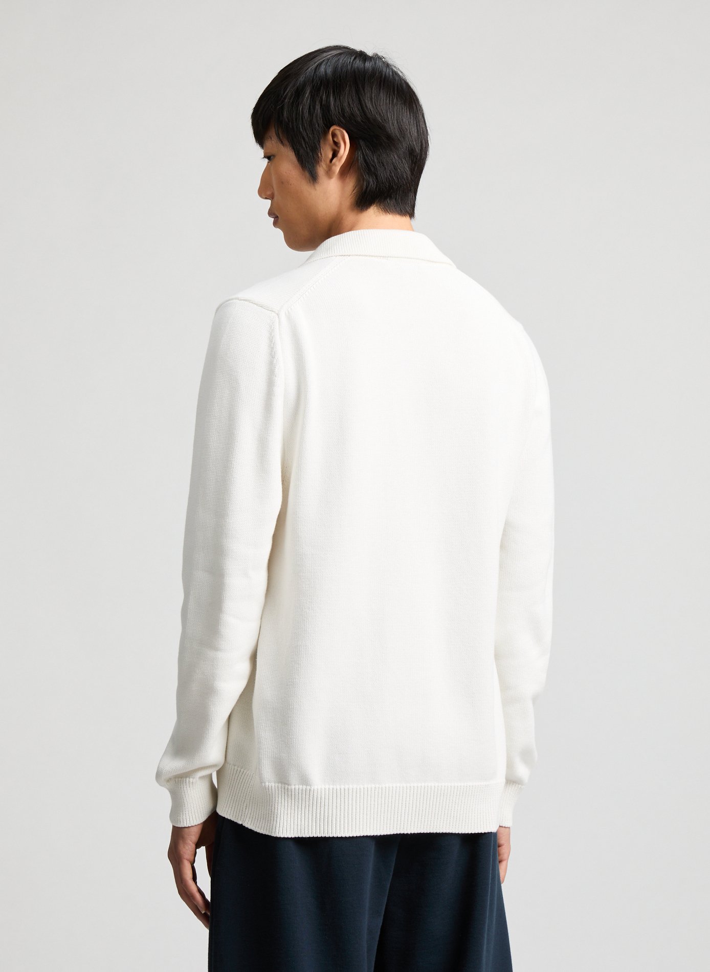 Buttoned cardigan with collar White