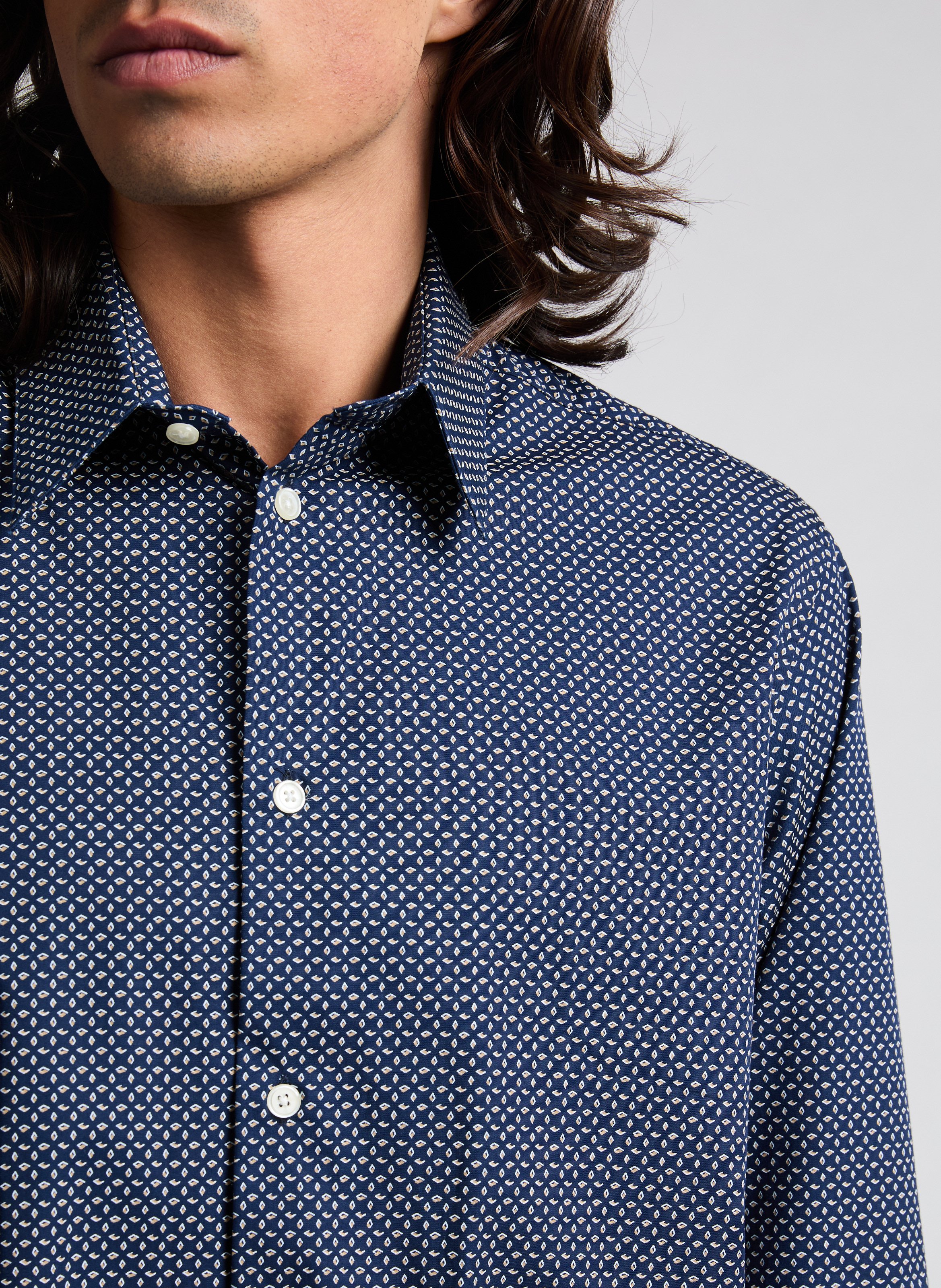 Straight shirt with Fasseti pattern AU PRINTEMPS PARIS Blue