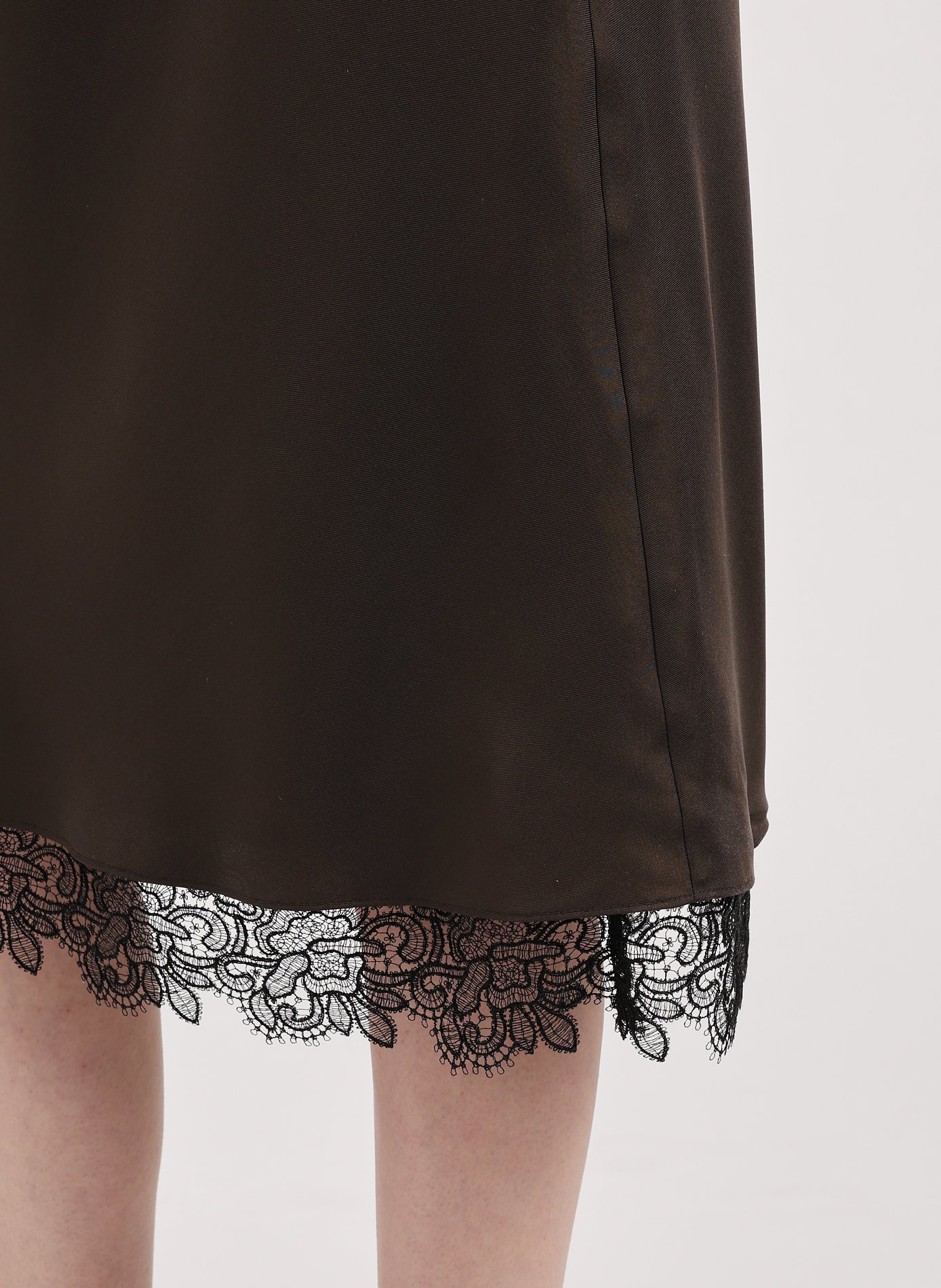 Jupe en soie et dentelle ROHE FRAMES Blanc