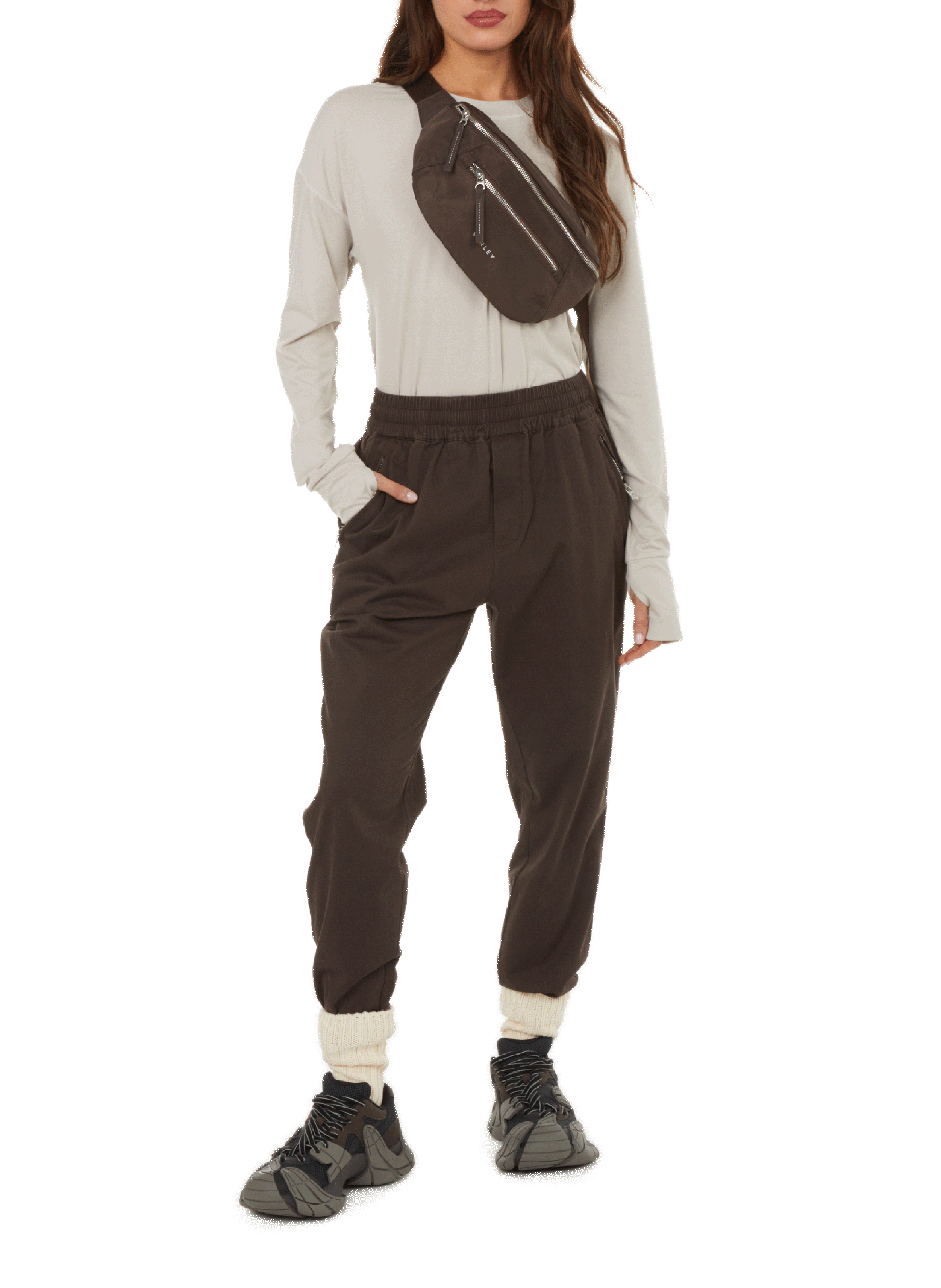 Cotton trousers VARLEY Brown