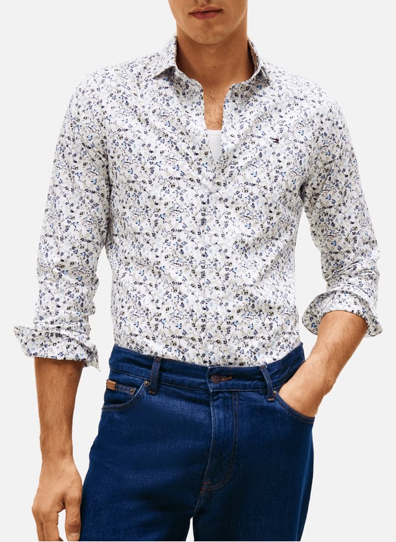 Chemise fleurie col classique en coton Multicolore by TOMMY HILFIGER TOMMY HILFIGER Chemise fleurie col classique en coton Multicolore