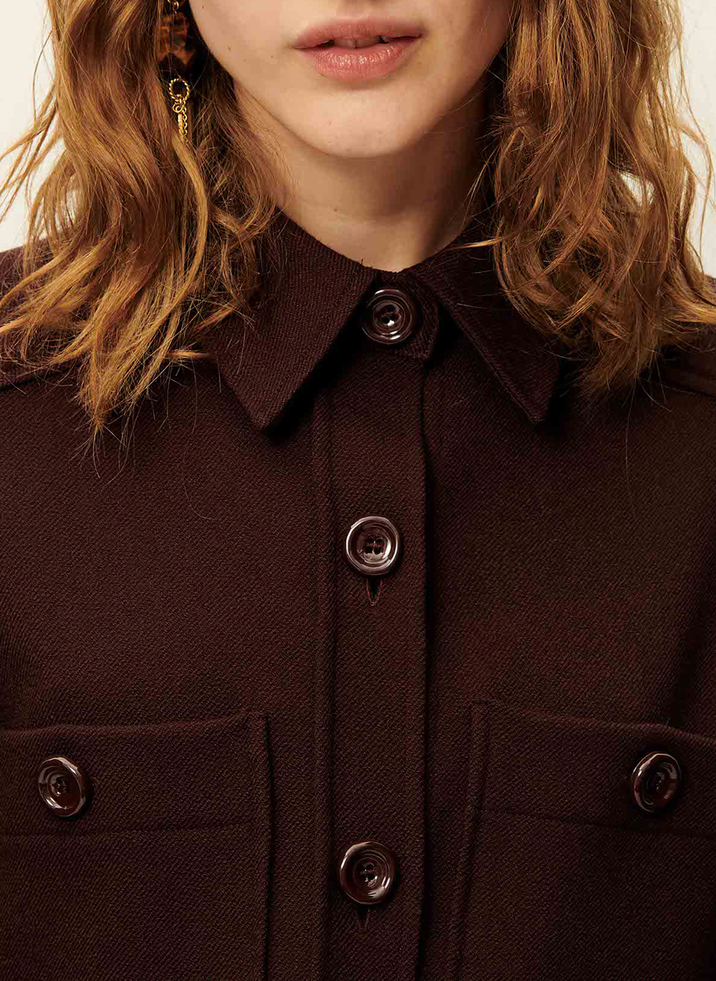 Chemise col classique droite theodore SESSUN Marron