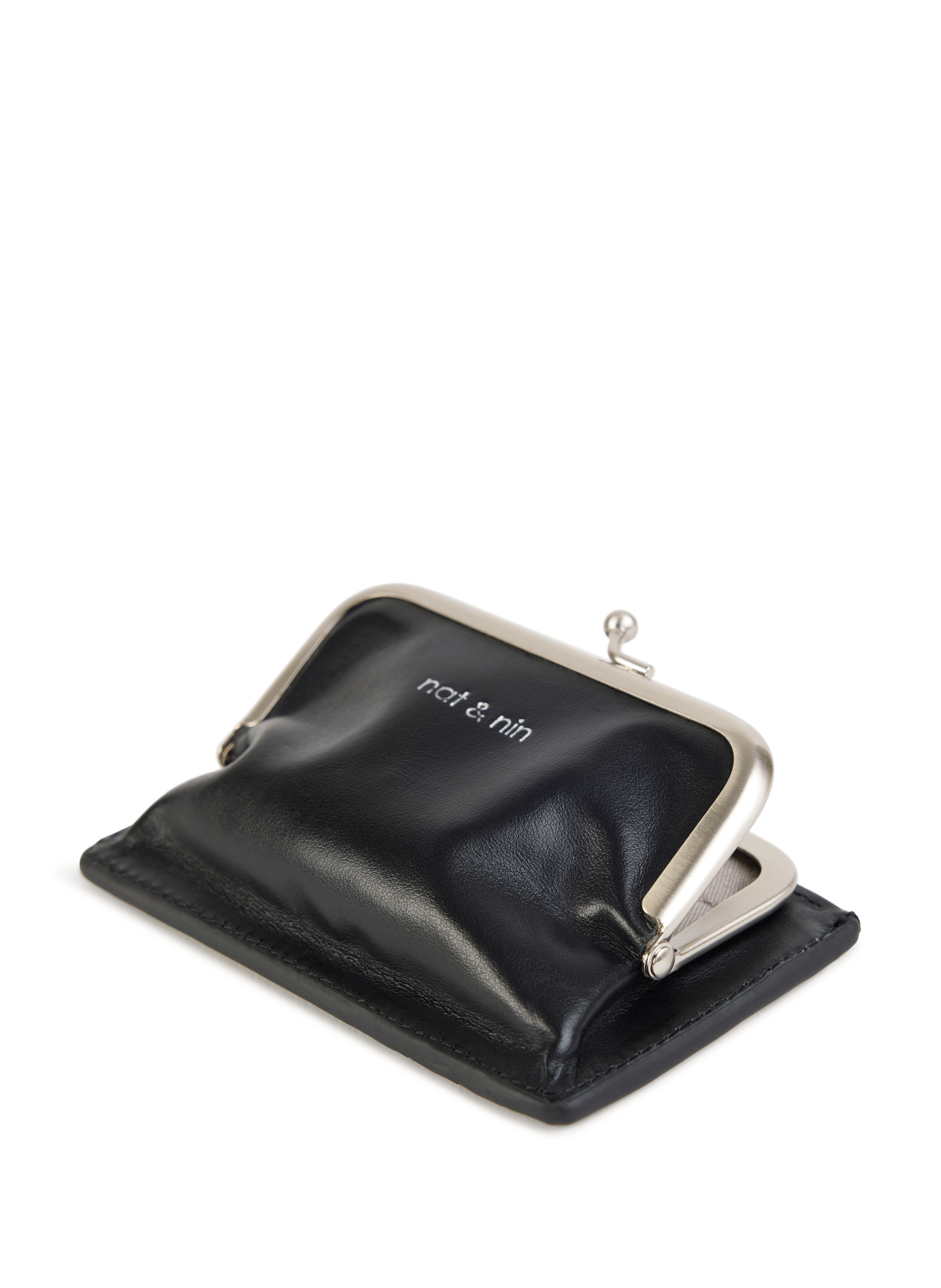 Porte-monnaie Mira en cuir  NAT &amp; NIN Noir