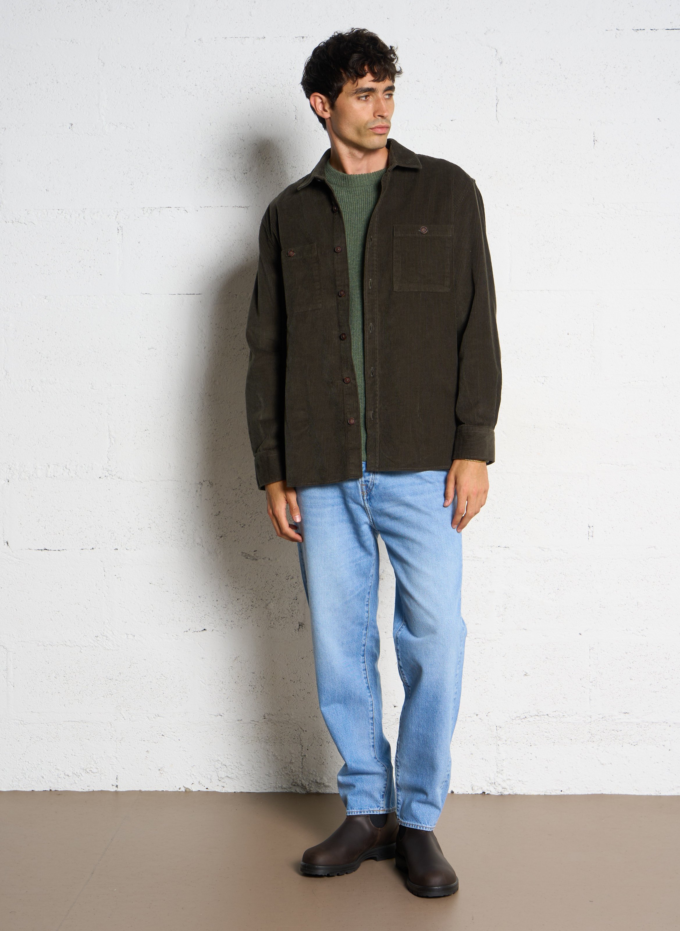 Surchemise col classique en coton ARMOR-LUX Kaki