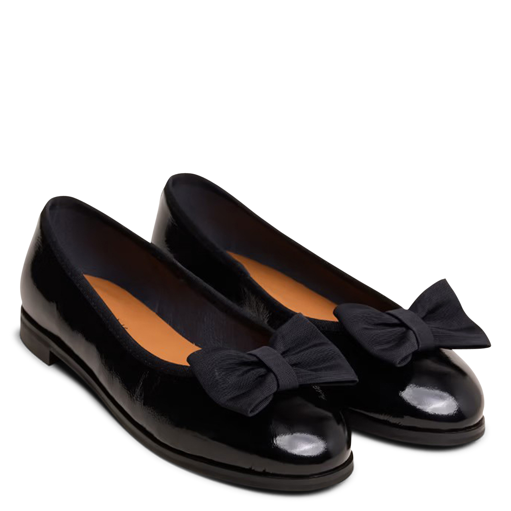 Ballerines à noeuds en cuir vernis plissé desther JONAK Noir