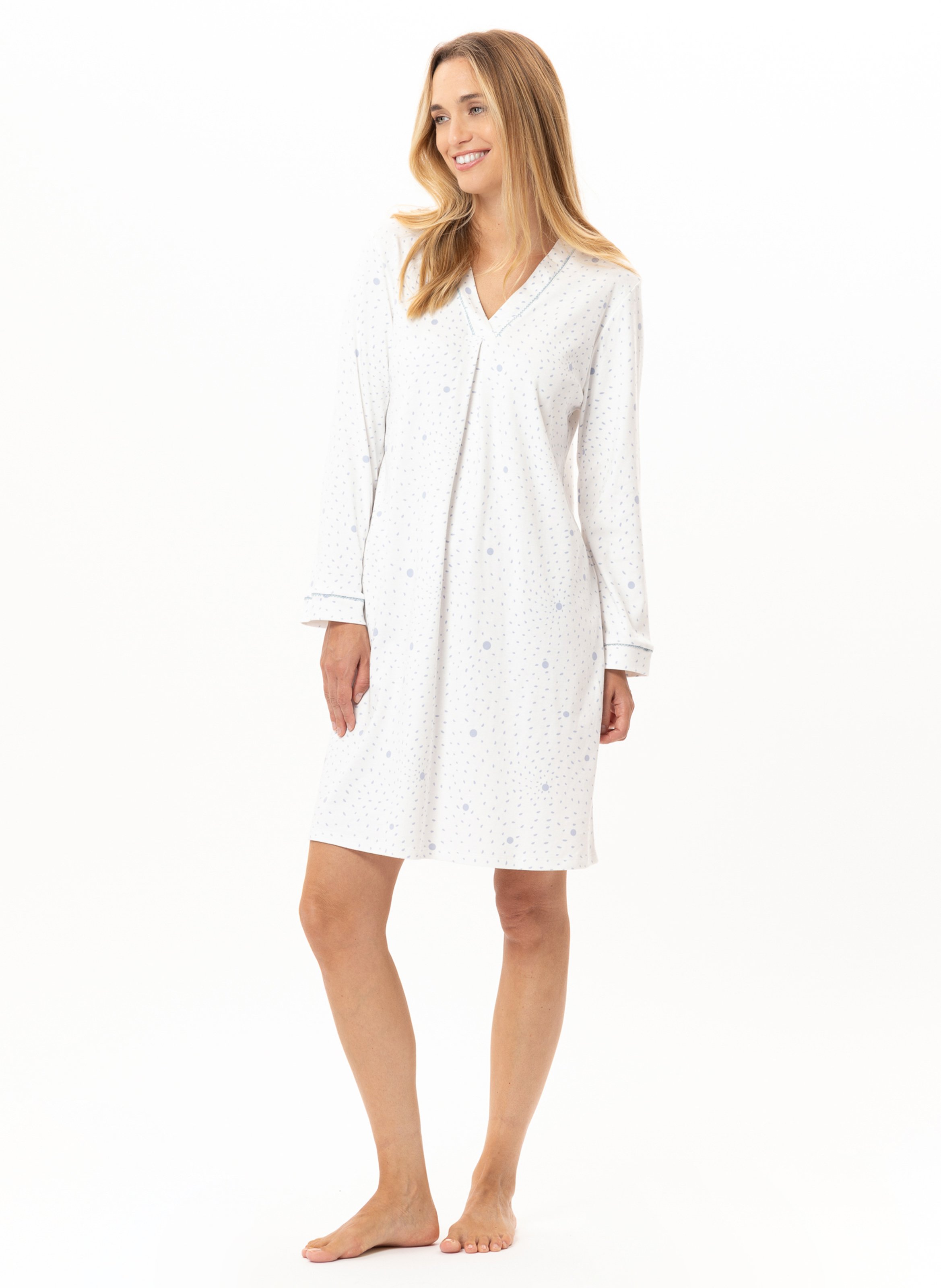 Chemise de nuit en coton cosy 101 LE CHAT Multicolore