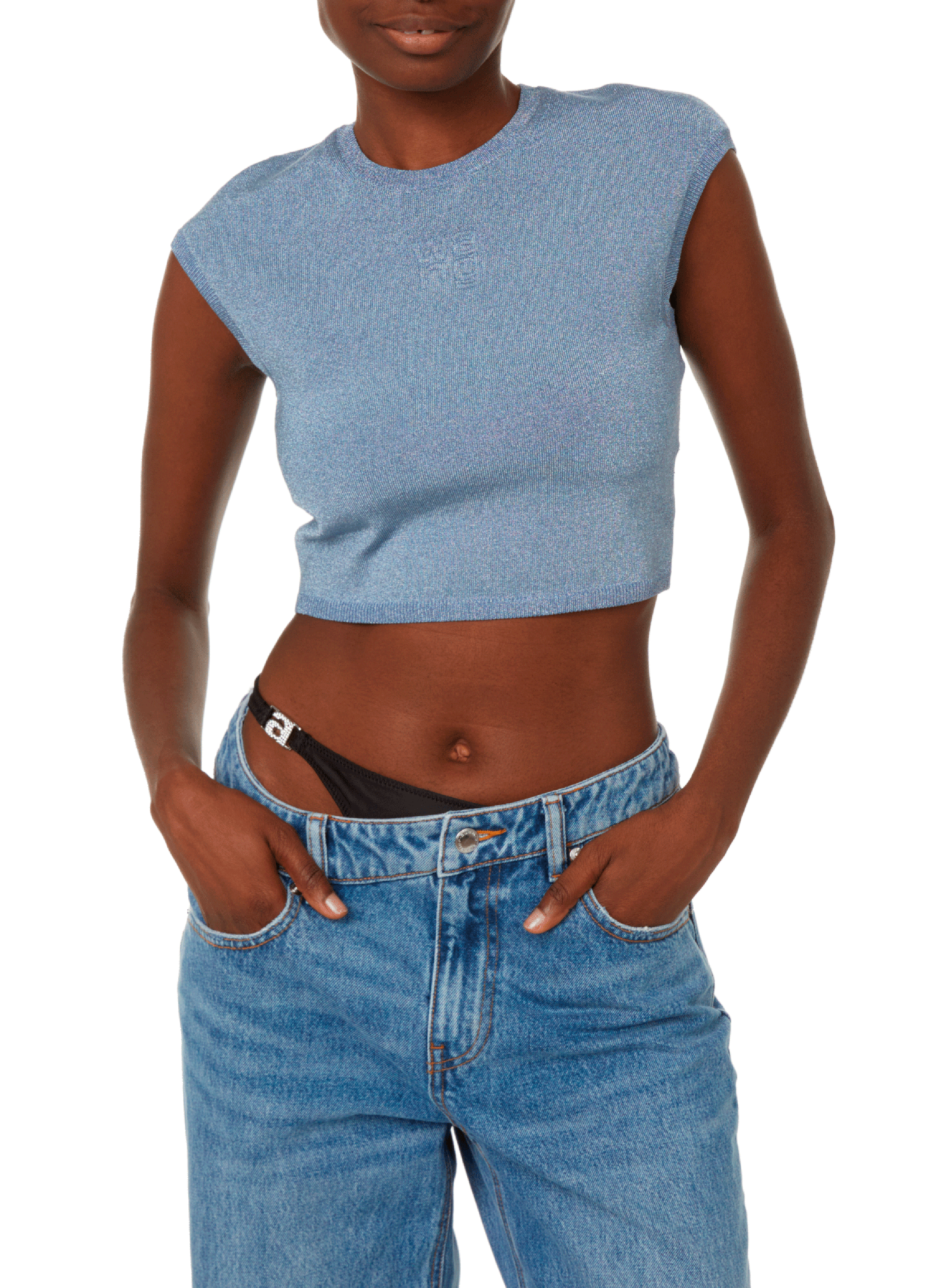 ALEXANDER WANG Lurex top  Blue