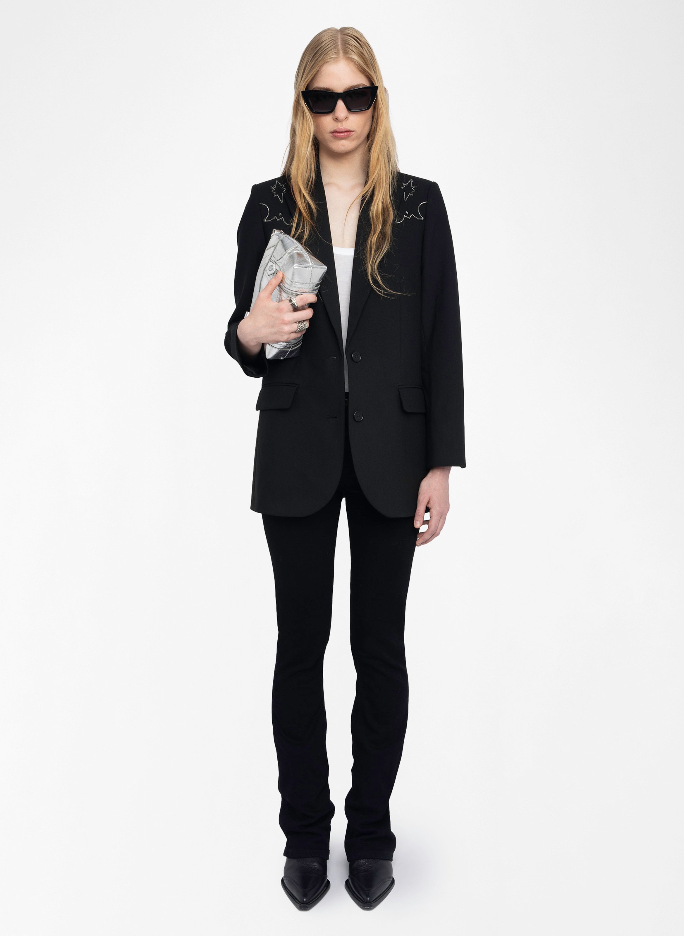 Blazer droit à strass viva ZADIG&VOLTAIRE Noir