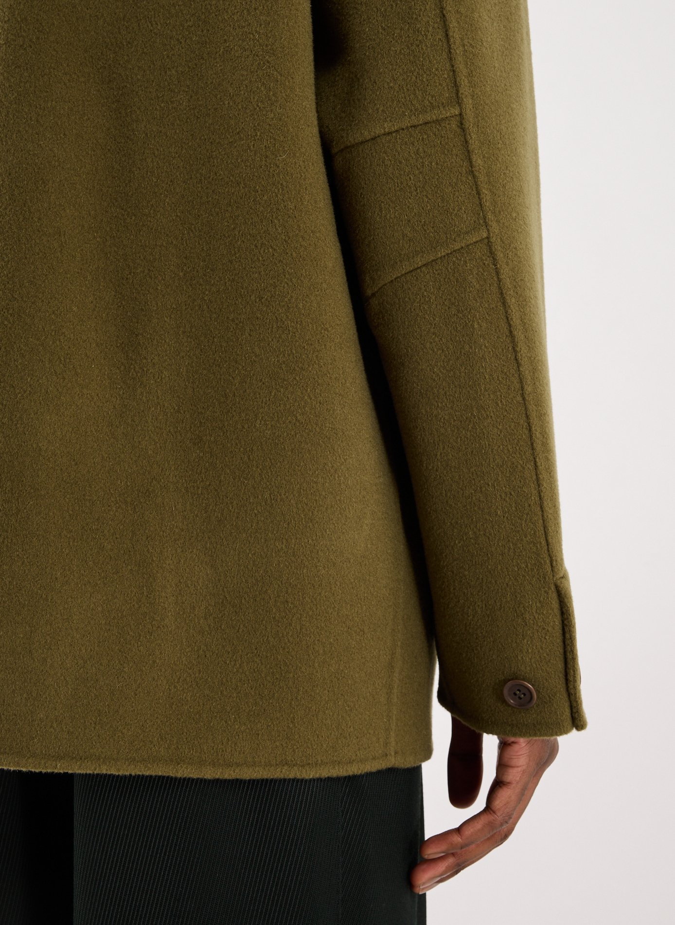 Veste Caban en laine mélangée DROLE DE MONSIEUR Kaki