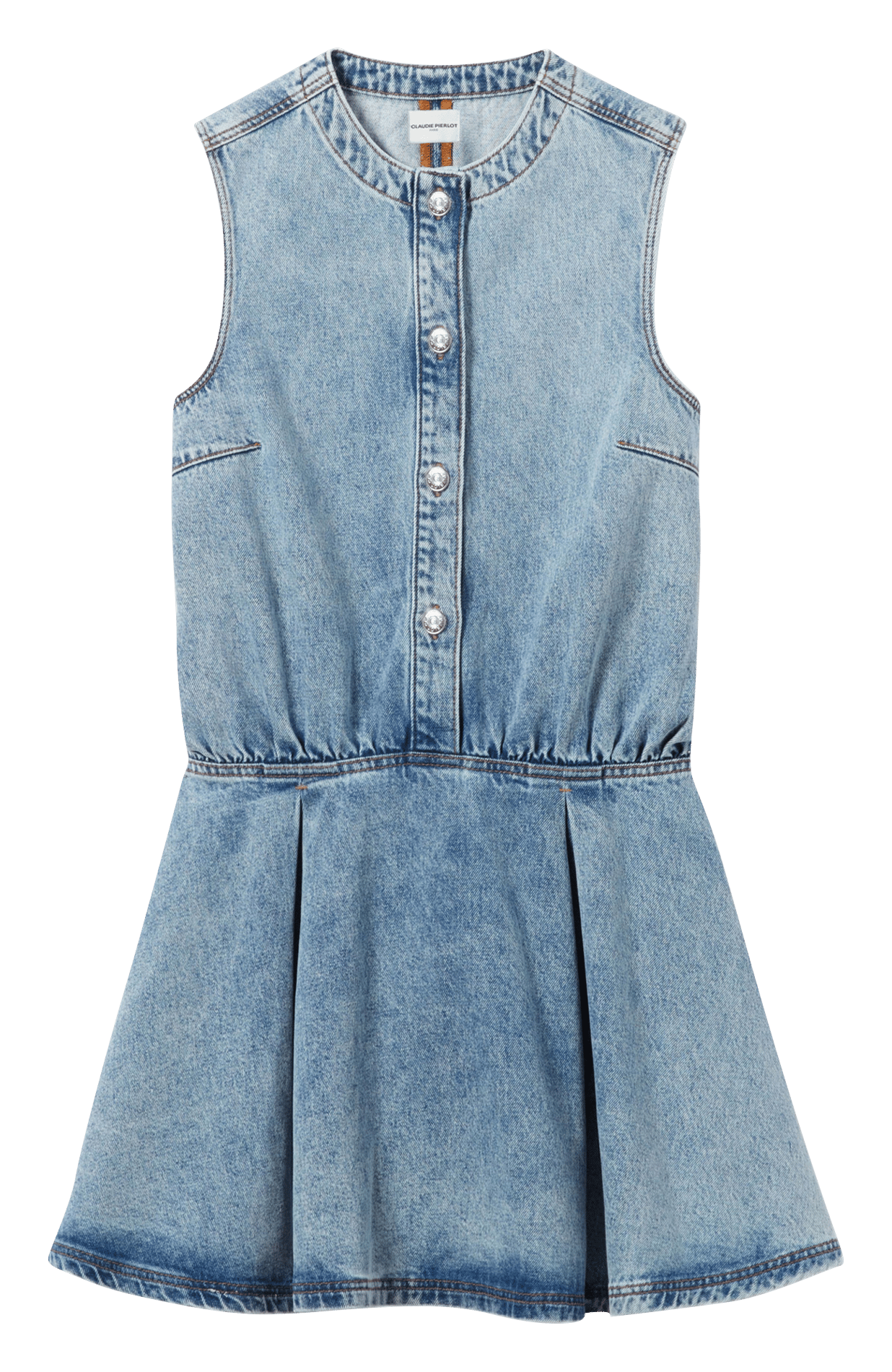 Robe en jean évasée en coton CLAUDIE PIERLOT Bleu