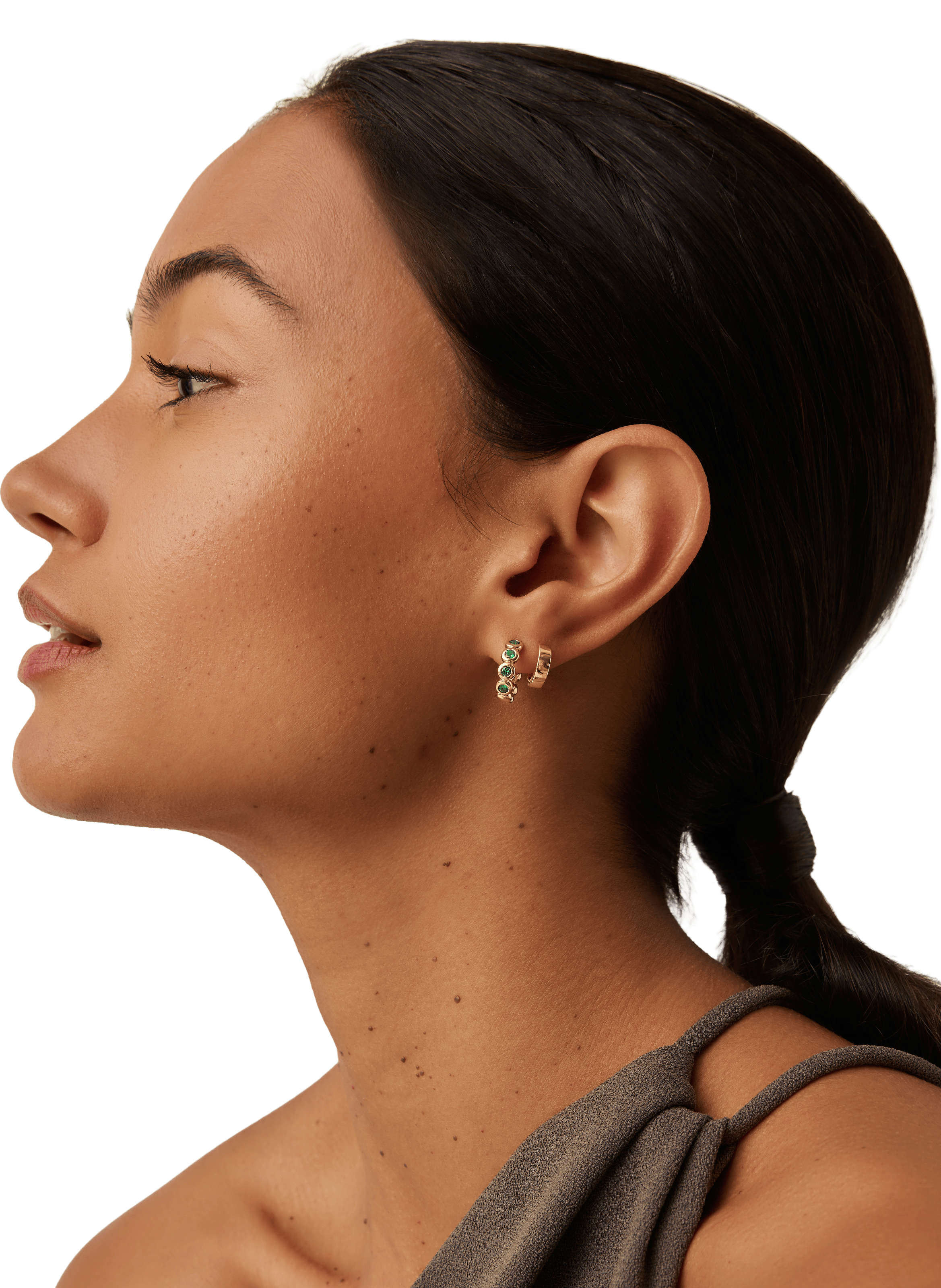 Hoops set with stones MISSOMA Green