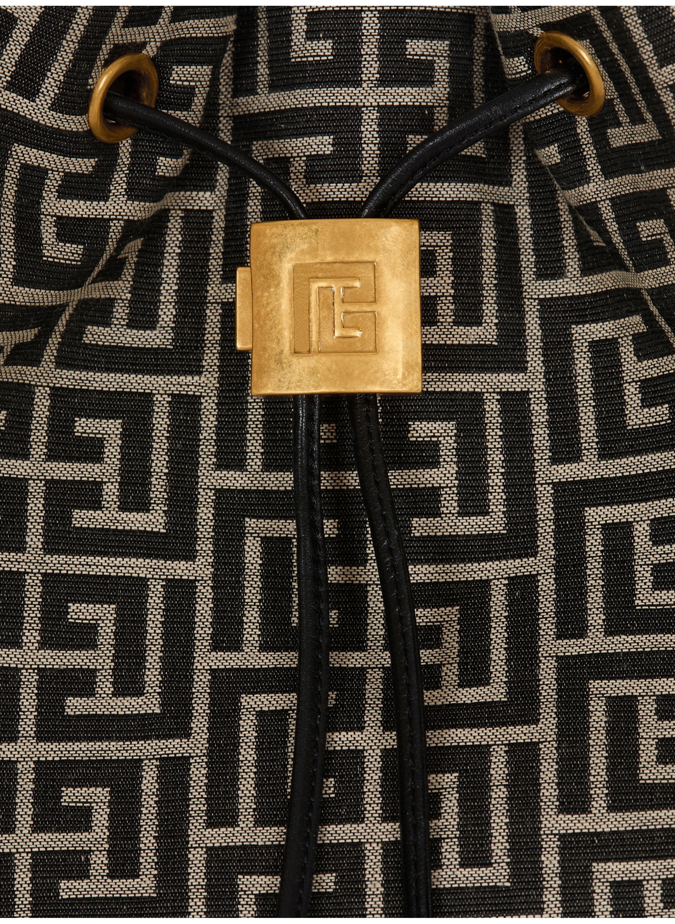 Sac à dos pulse en jacquard monogramme BALMAIN Noir