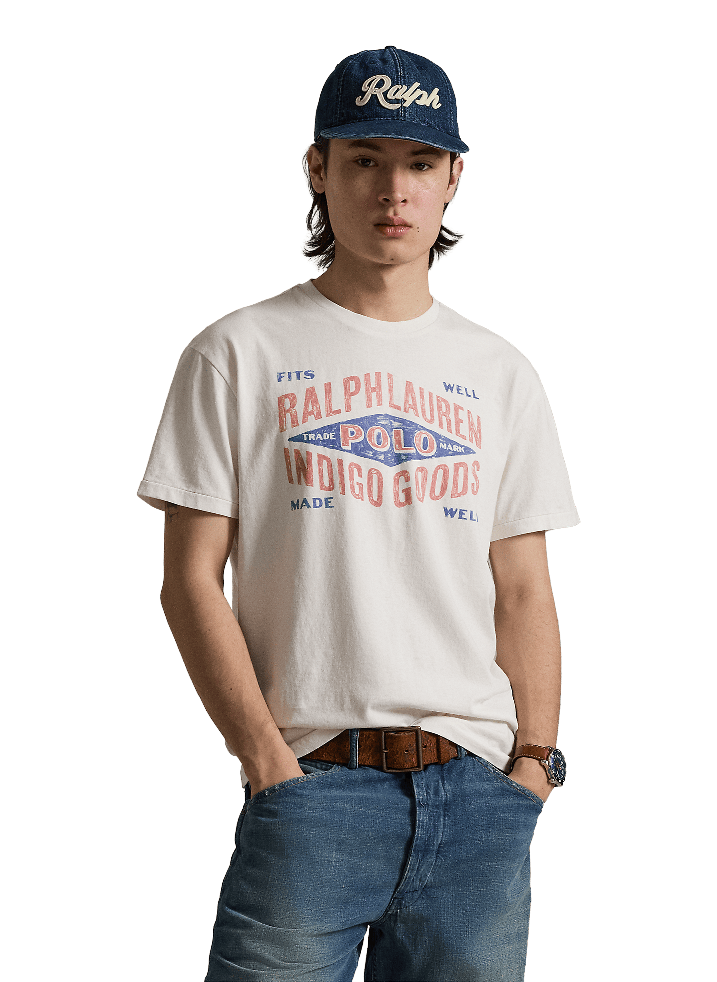 T-shirt droit imprimé en coton POLO RALPH LAUREN White