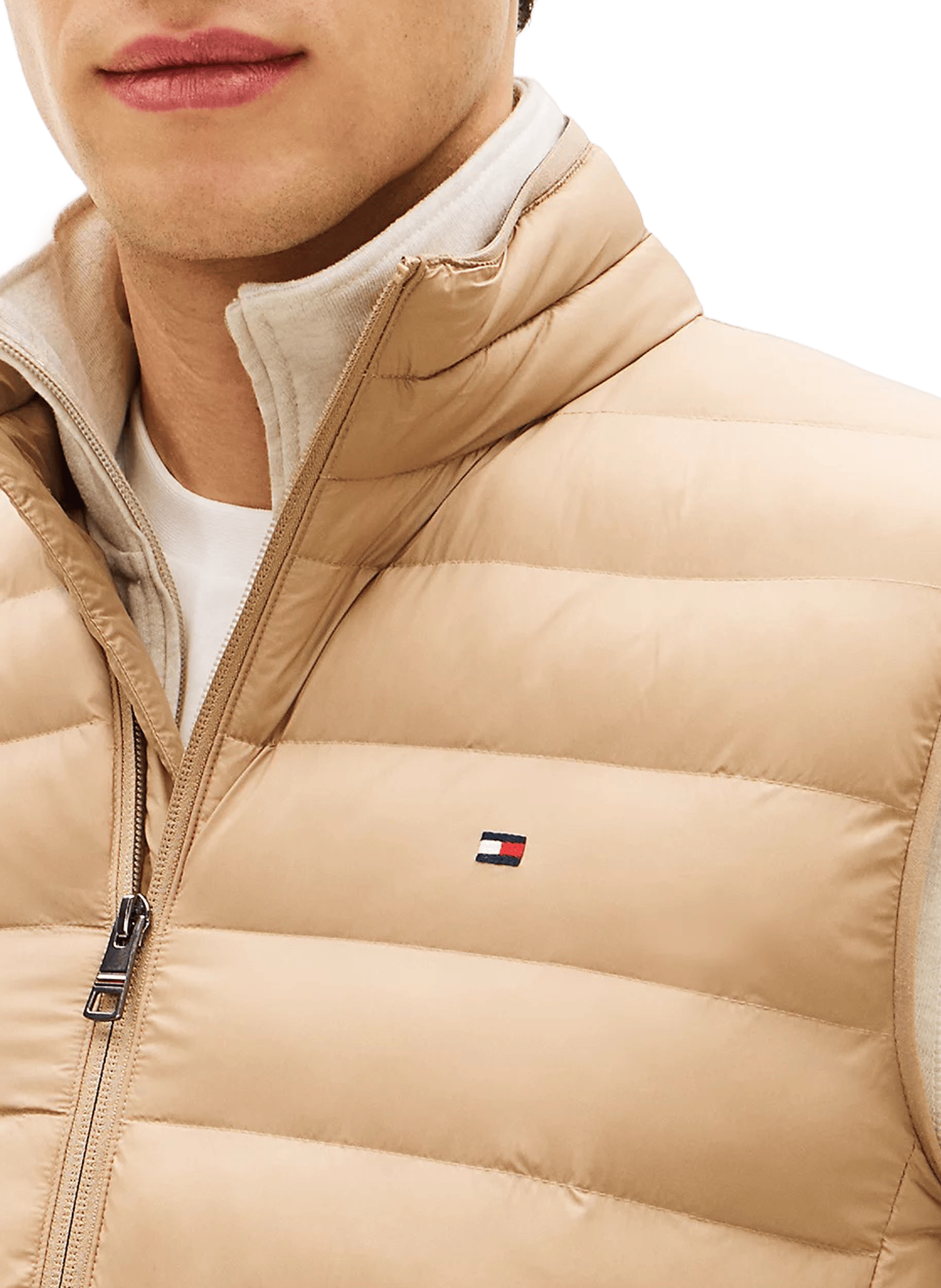 Water-repellent packable sleeveless puffer jacket TOMMY HILFIGER Beige
