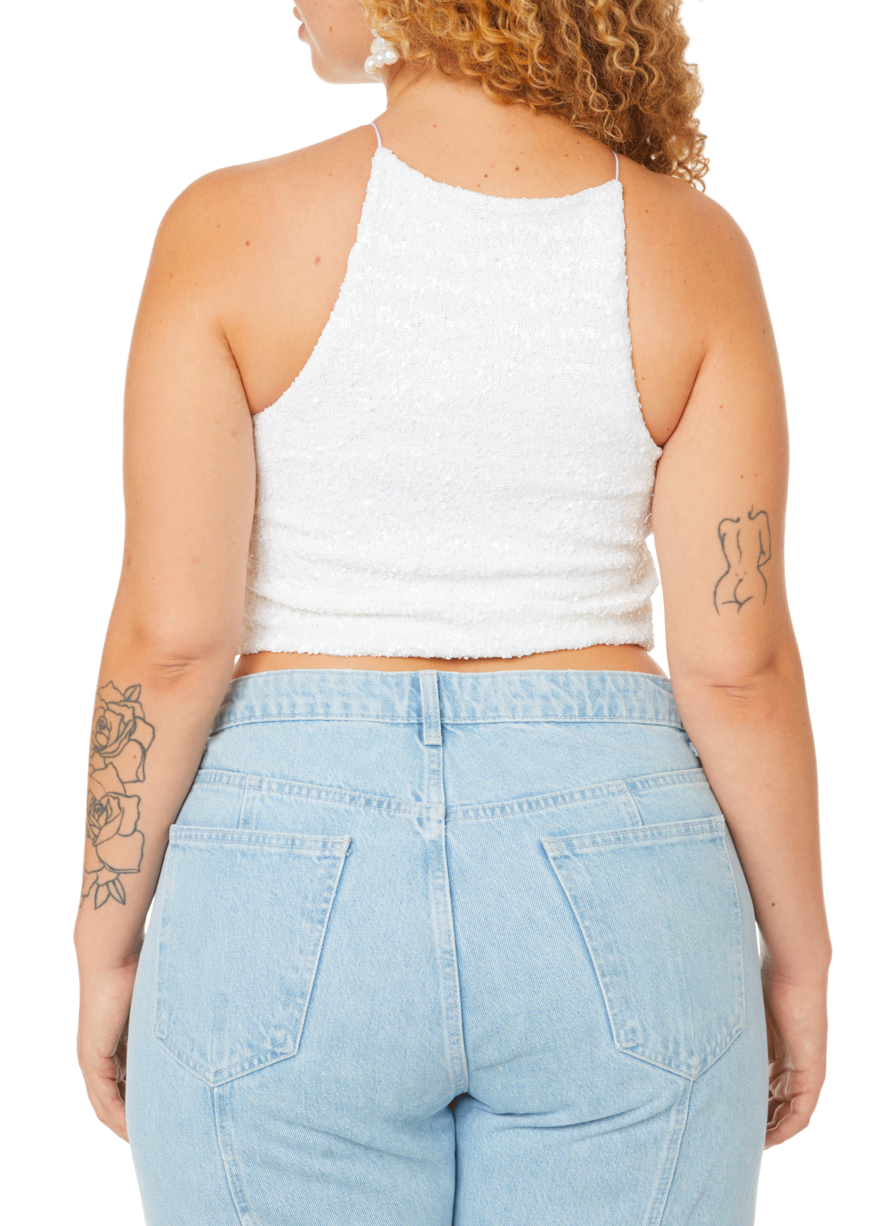 Crop top à sequin GAUCHERE Blanc