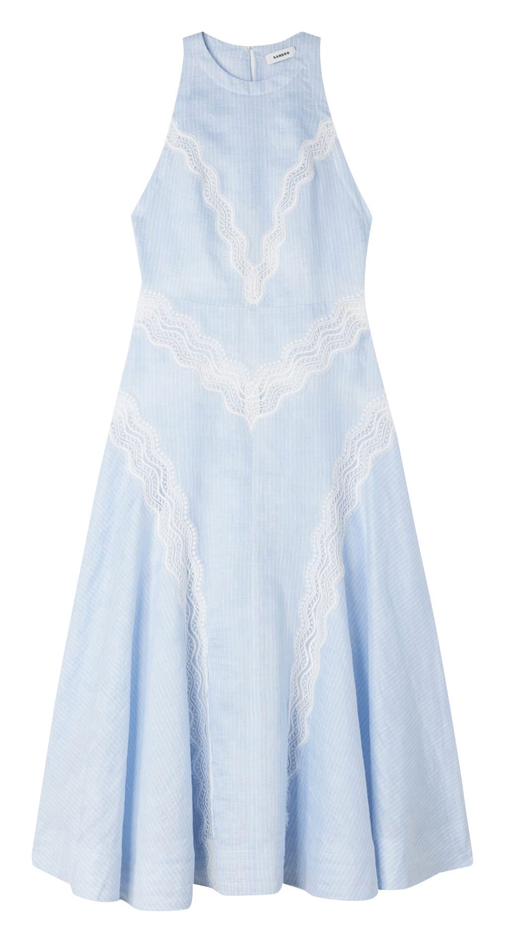 Robe longue en lin mélangé SANDRO Bleu