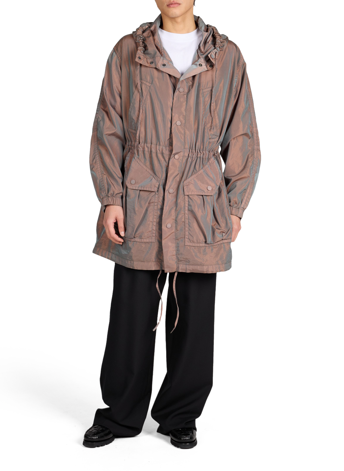 Imperméable Voxer à capuche DRIES VAN NOTEN Gris