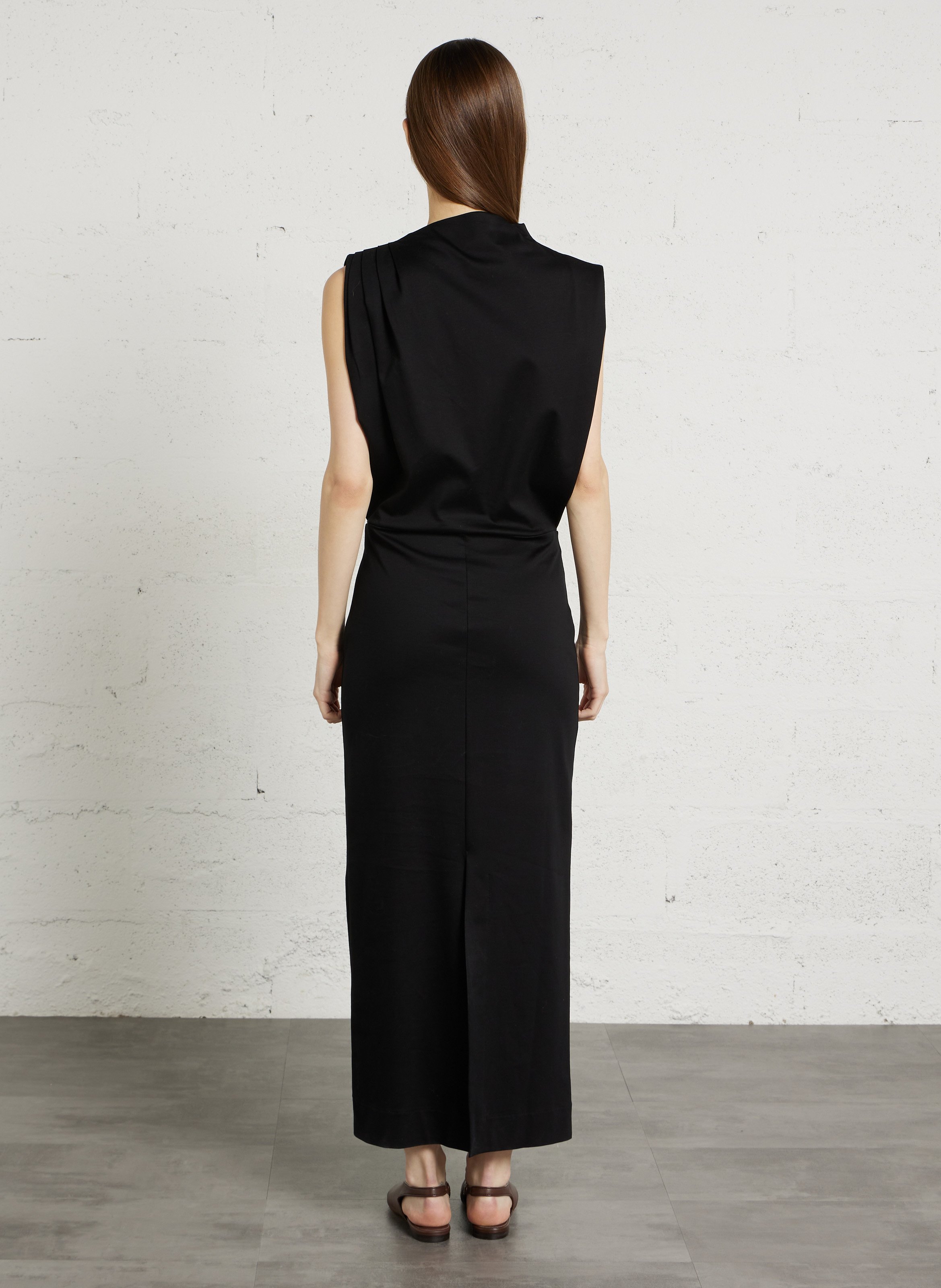 Robe longue col montant en coton bio Gemma SOEUR Noir