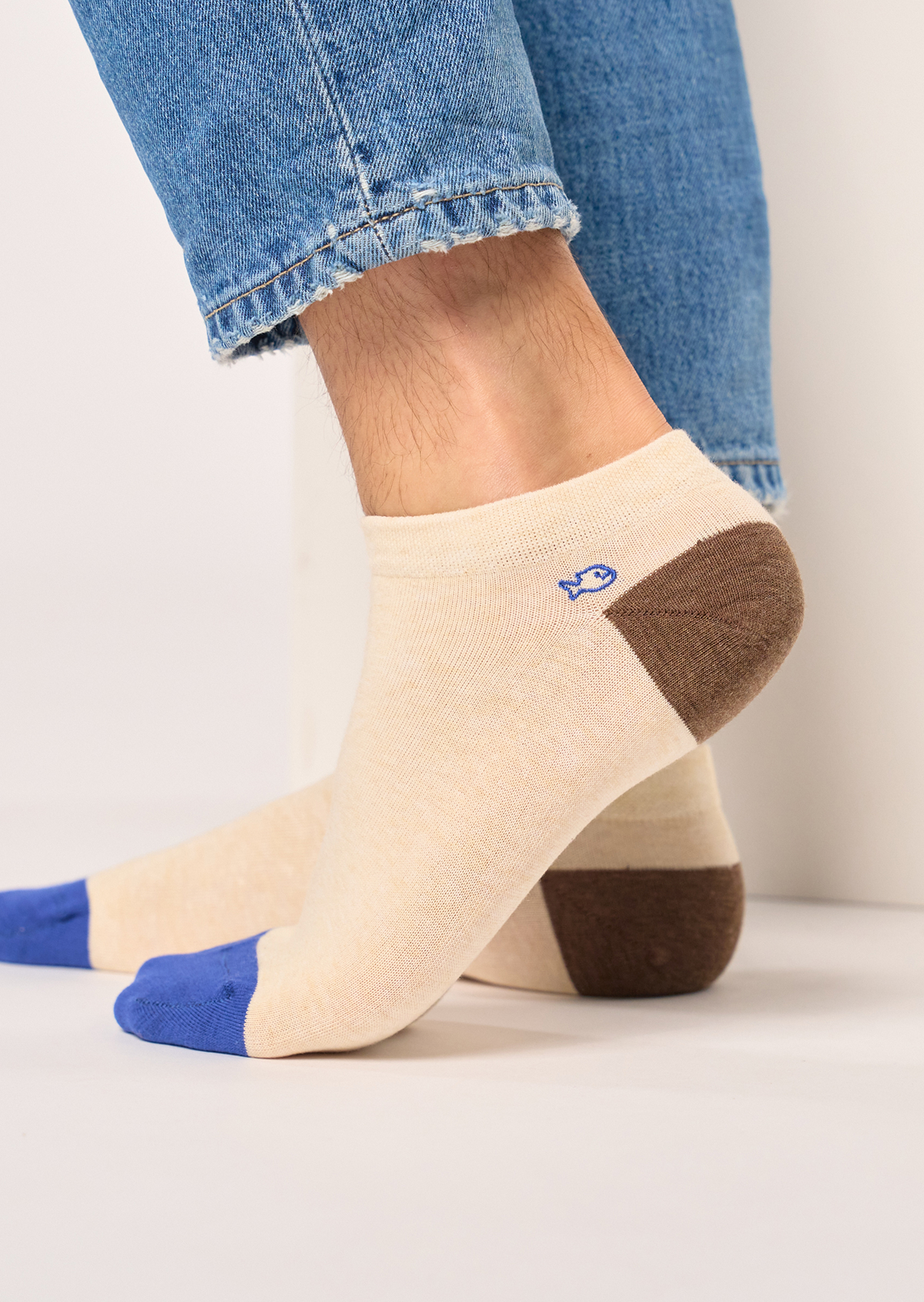 Socquettes en coton peigné unies BILLYBELT Beige