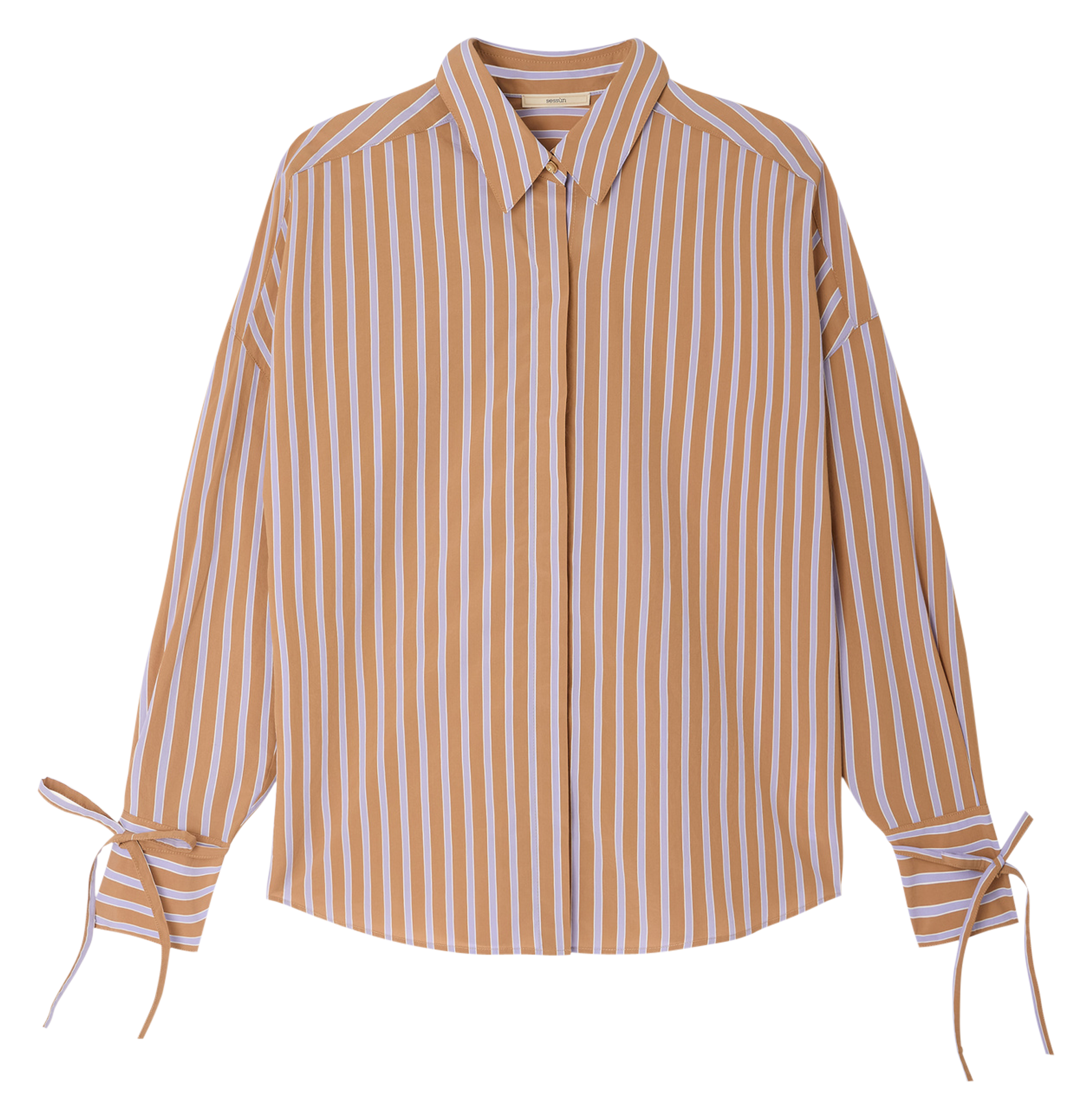 Chemise ample en popeline de coton rayée armando SESSUN Violet