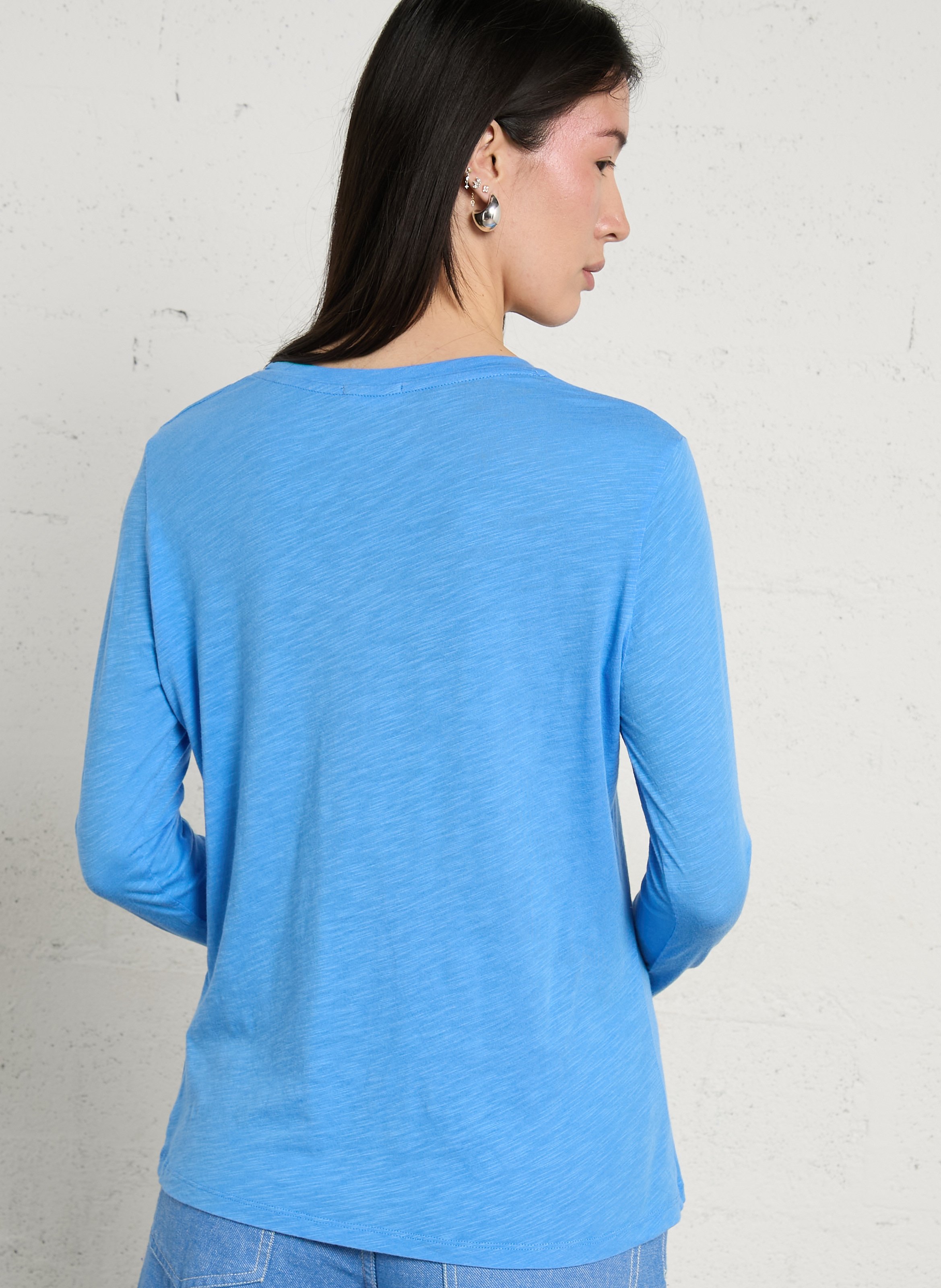 Tee-shirt col rond en coton mélangé jacksonville AMERICAN VINTAGE Bleu