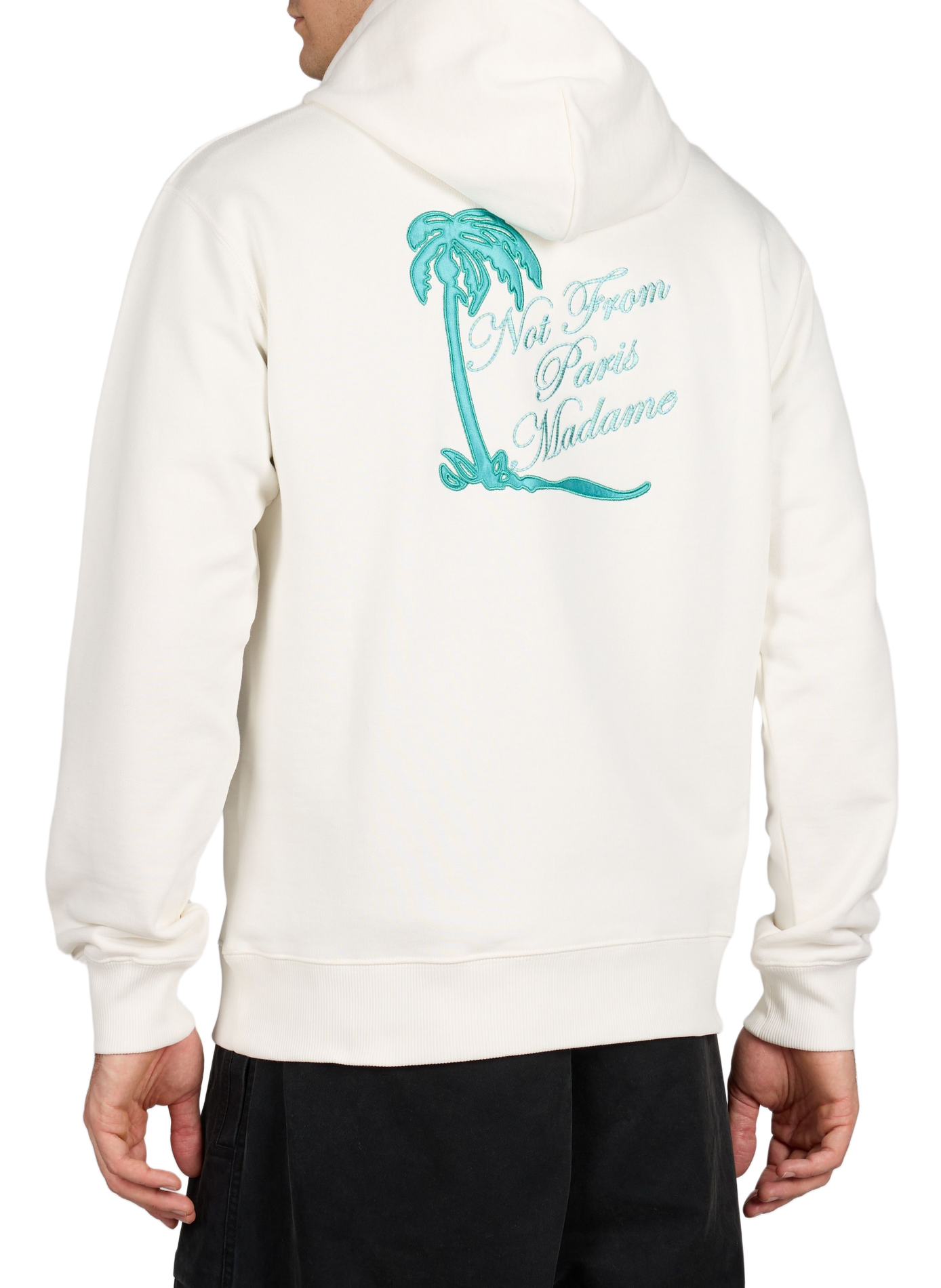 Sweat brodé à capuche en coton DROLE DE MONSIEUR Beige