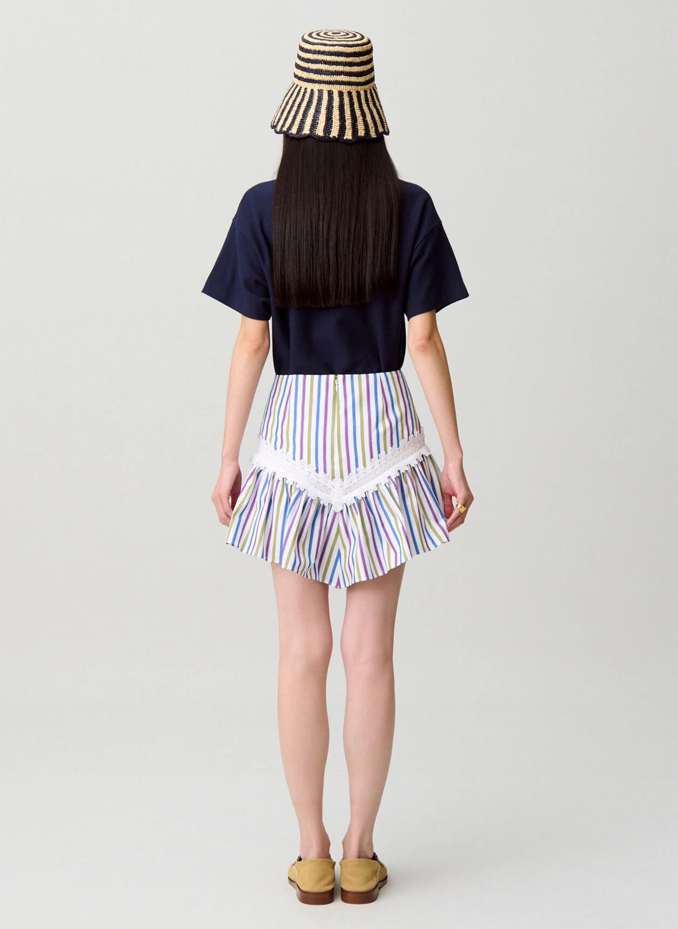 Jupe courte à rayures CLAUDIE PIERLOT Multicolore