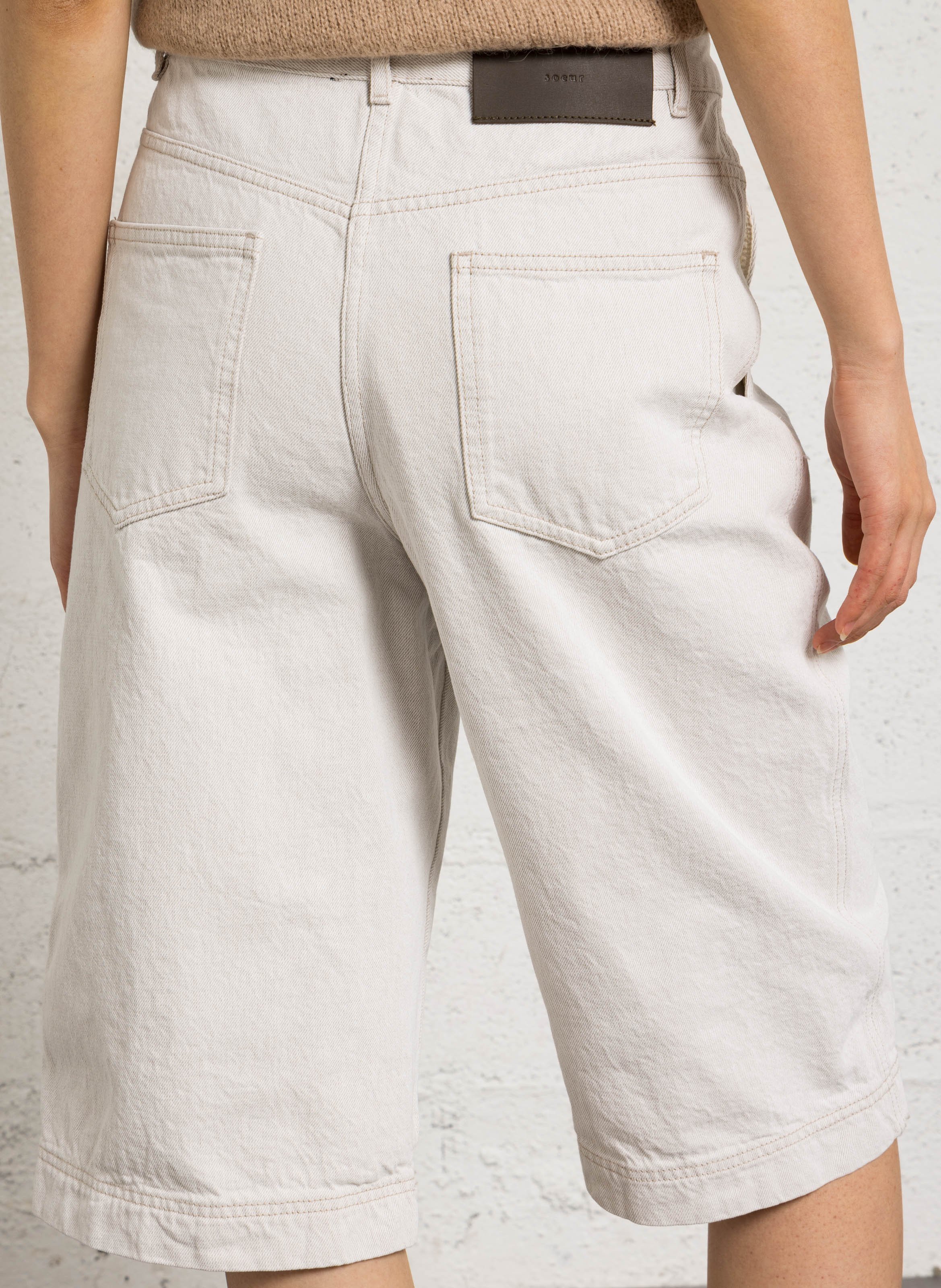 Bermuda large en coton bio francis SOEUR Beige