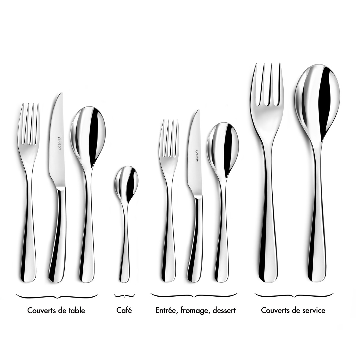 Haikou - ménagère 24 pièces en coffret COUZON Argent