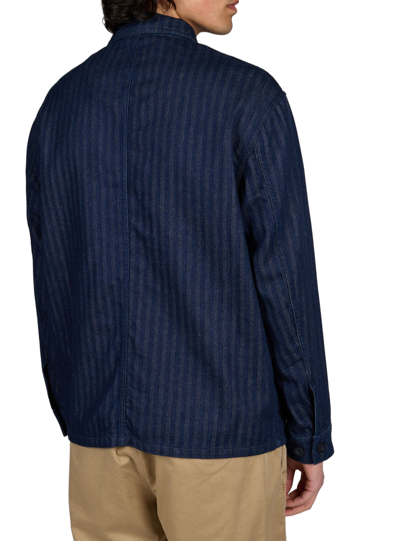 Cotton denim striped jacket REPLAY Blue