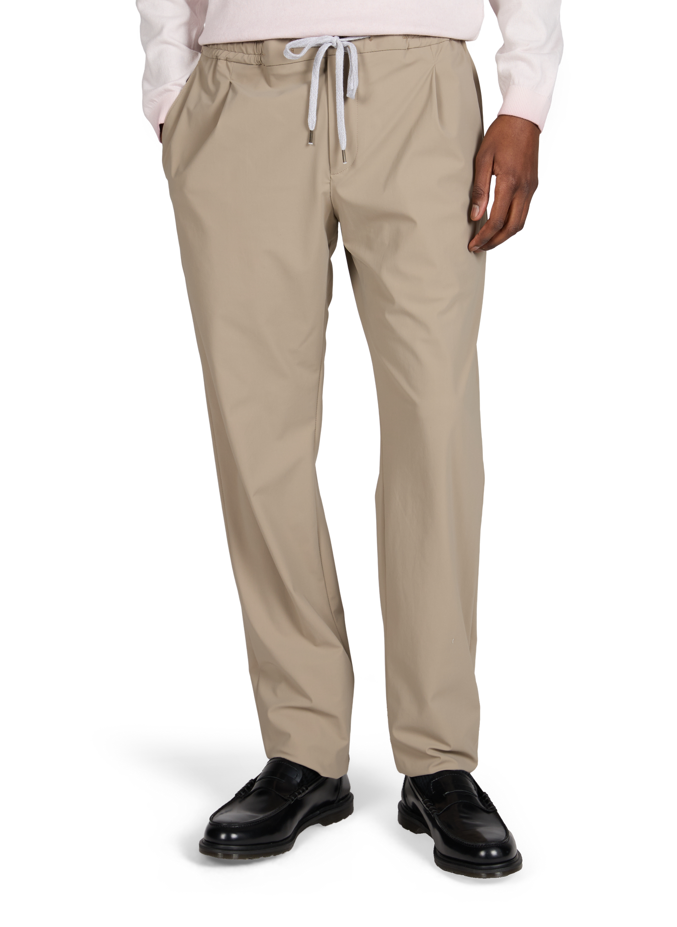 Solid color pants with drawstrings PT01 Beige