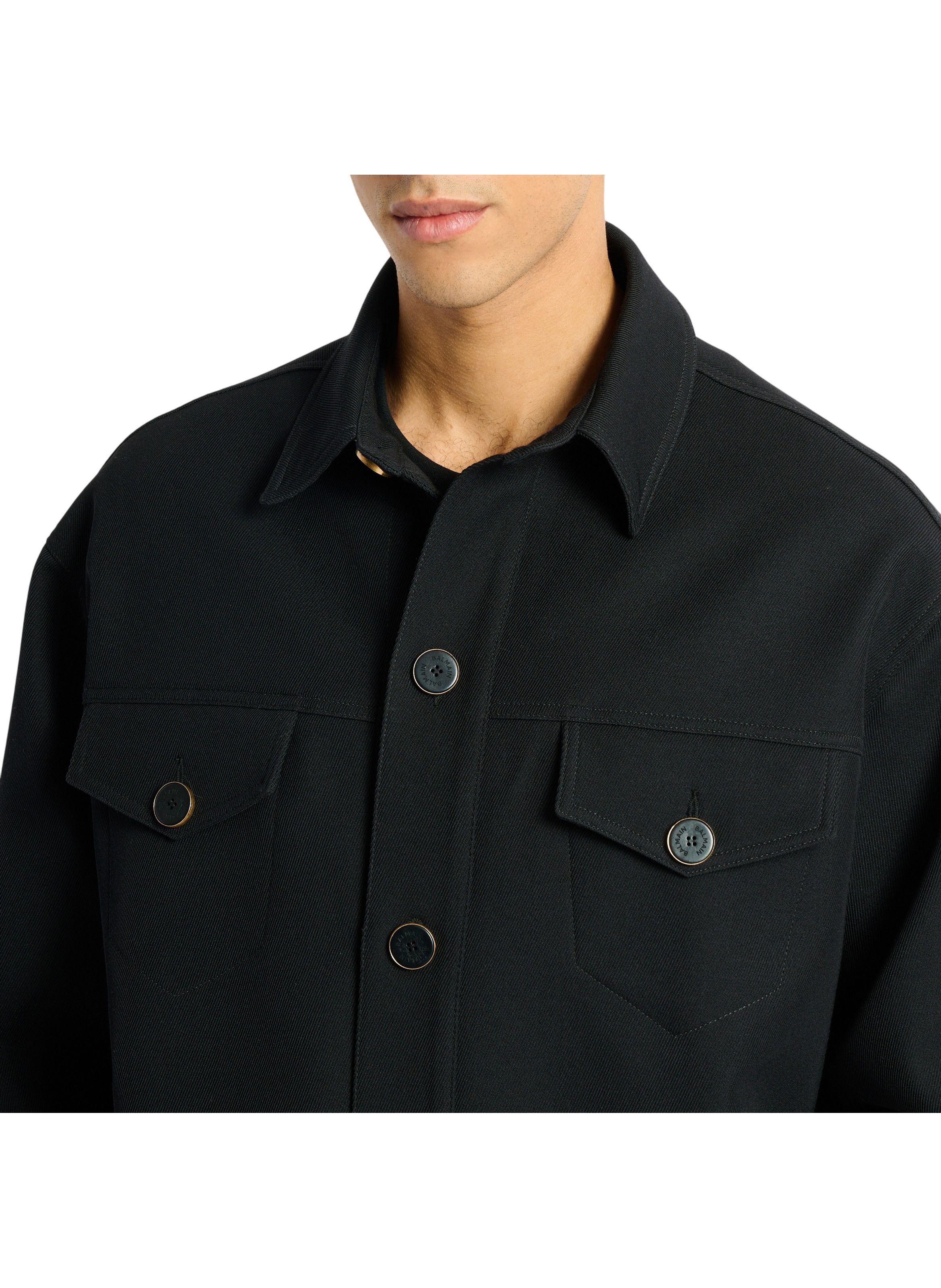 Surchemise en sergé de laine BALMAIN Noir