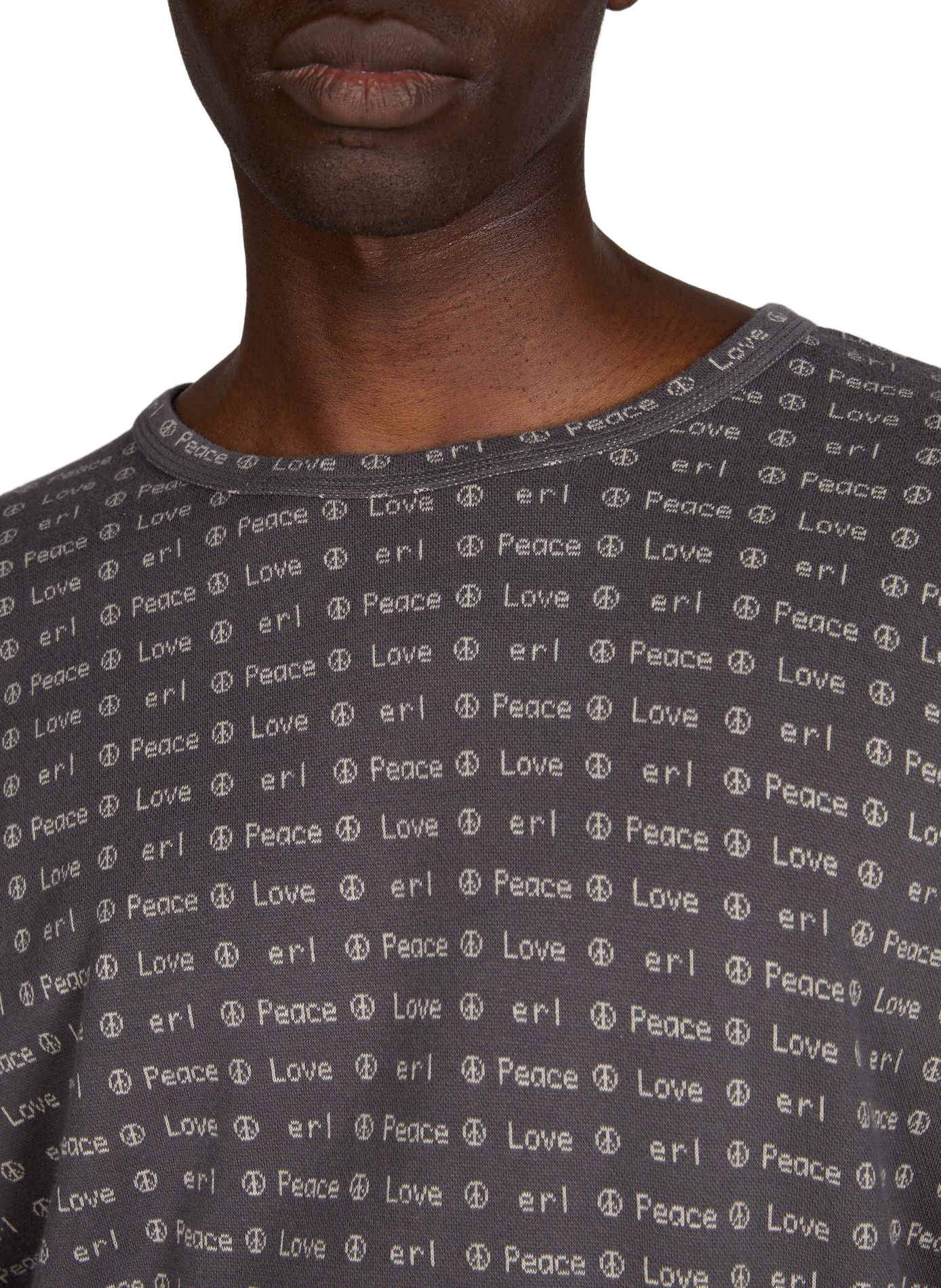 T-shirt imprimé à manches longues en coton ERL Marron