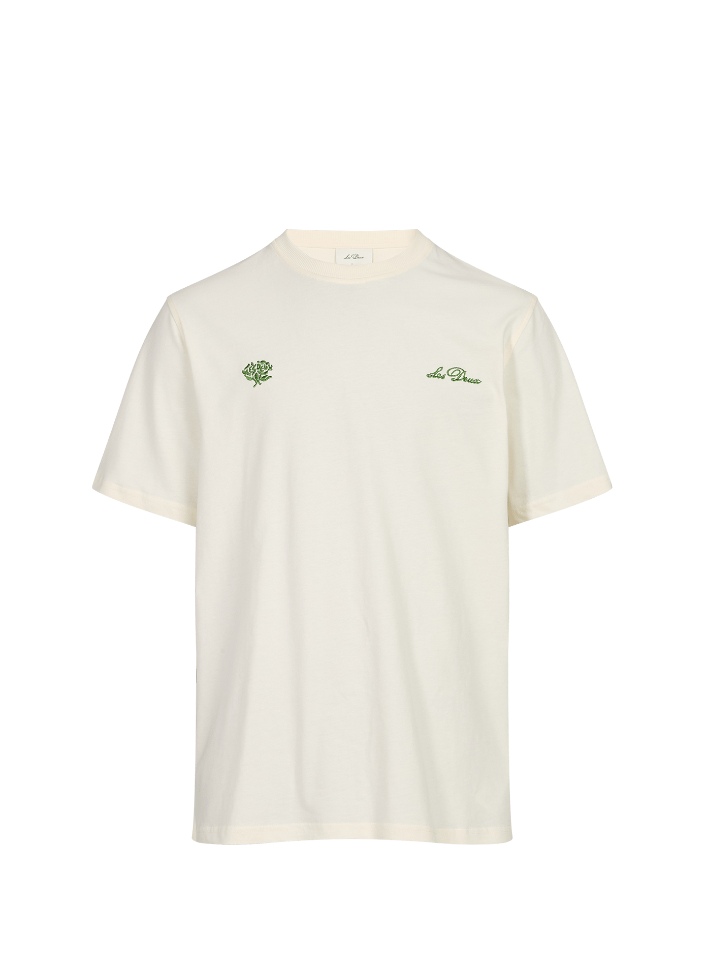 Straight embroidered cotton t-shirt LES DEUX White